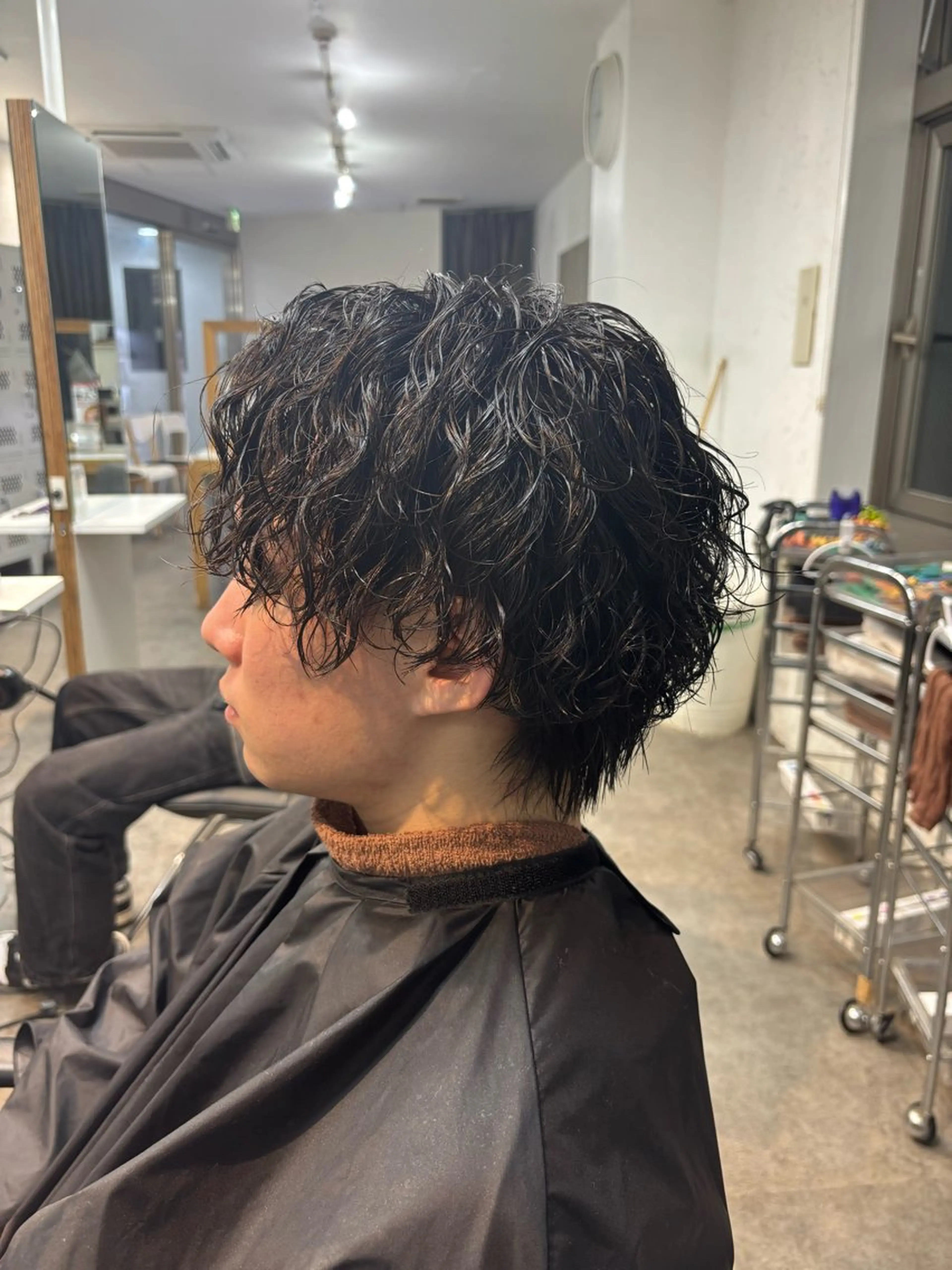 ミディアム パーマ メンズ カット パーマ トリートメント ヘアセット 美容師歴6年 fifth前比嘉💥のヘアスタイル