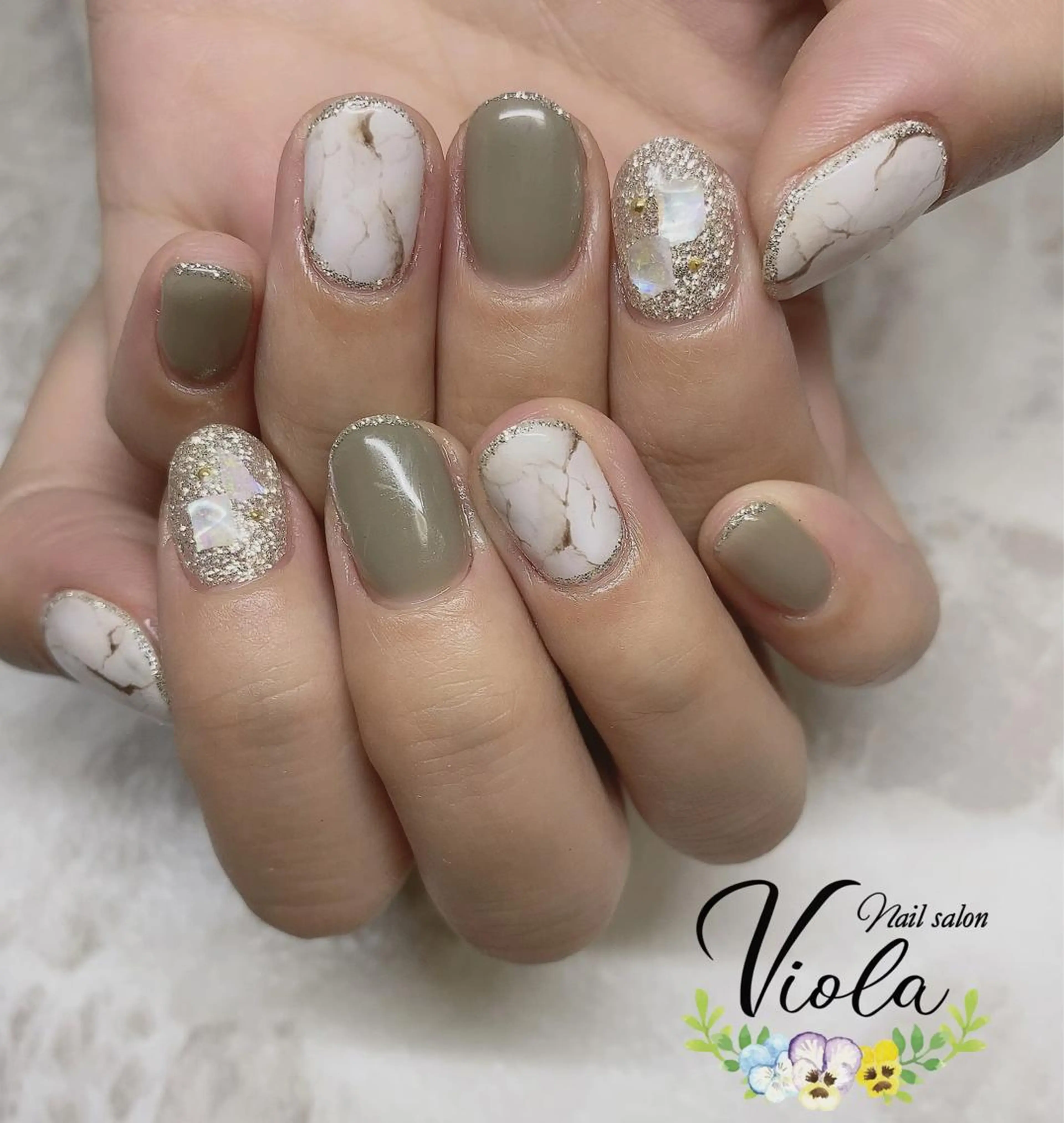 ネイル 大理石ネイル(マーブル) ハンドネイル Nailsalon Viola所属・ネイルサロン Violaのネイルデザイン
