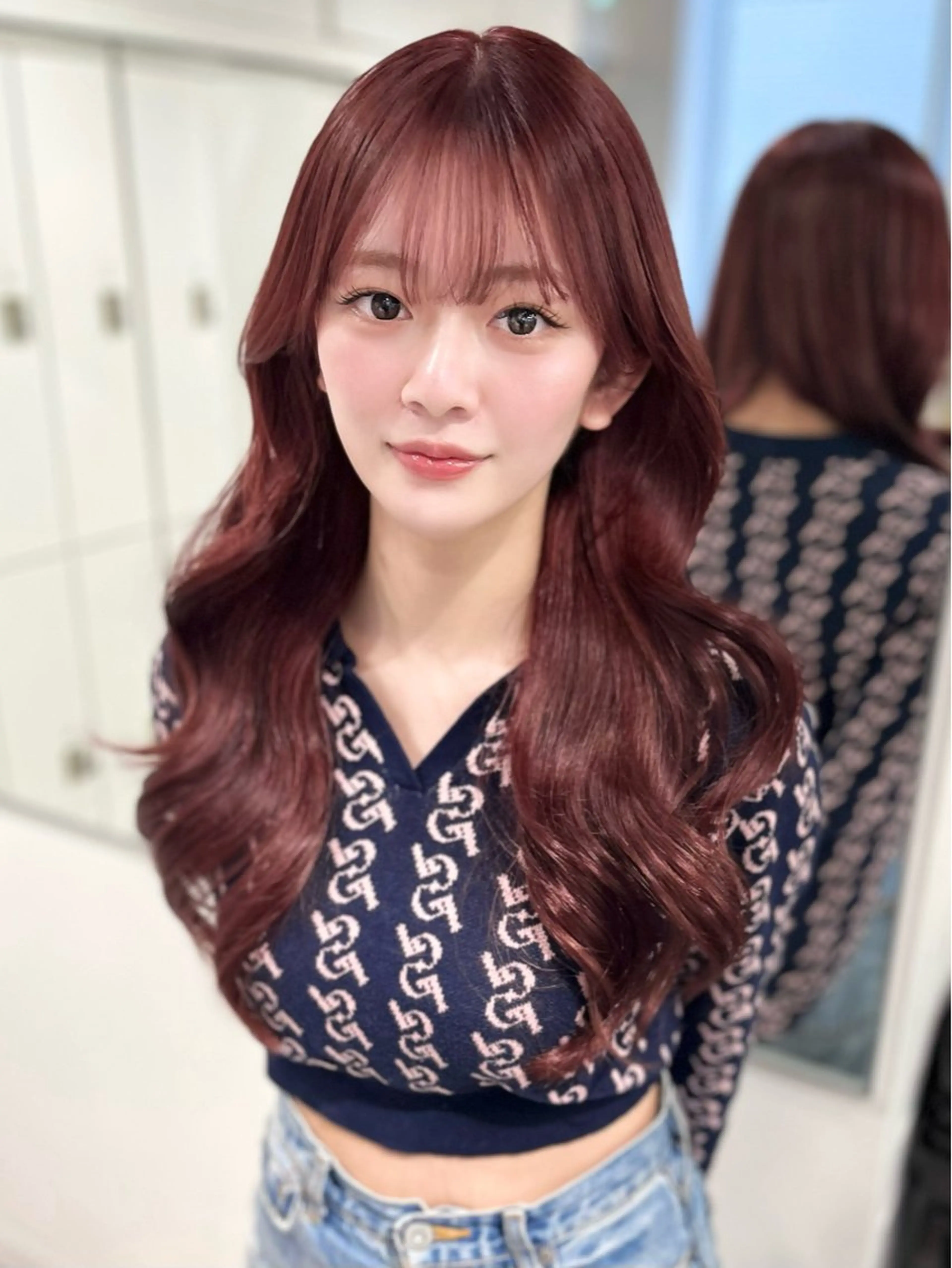ロング カラー カット ヘアカラー トリートメント 韓国レイヤー/新宿/ 髪質改善/岡崎のヘアスタイル