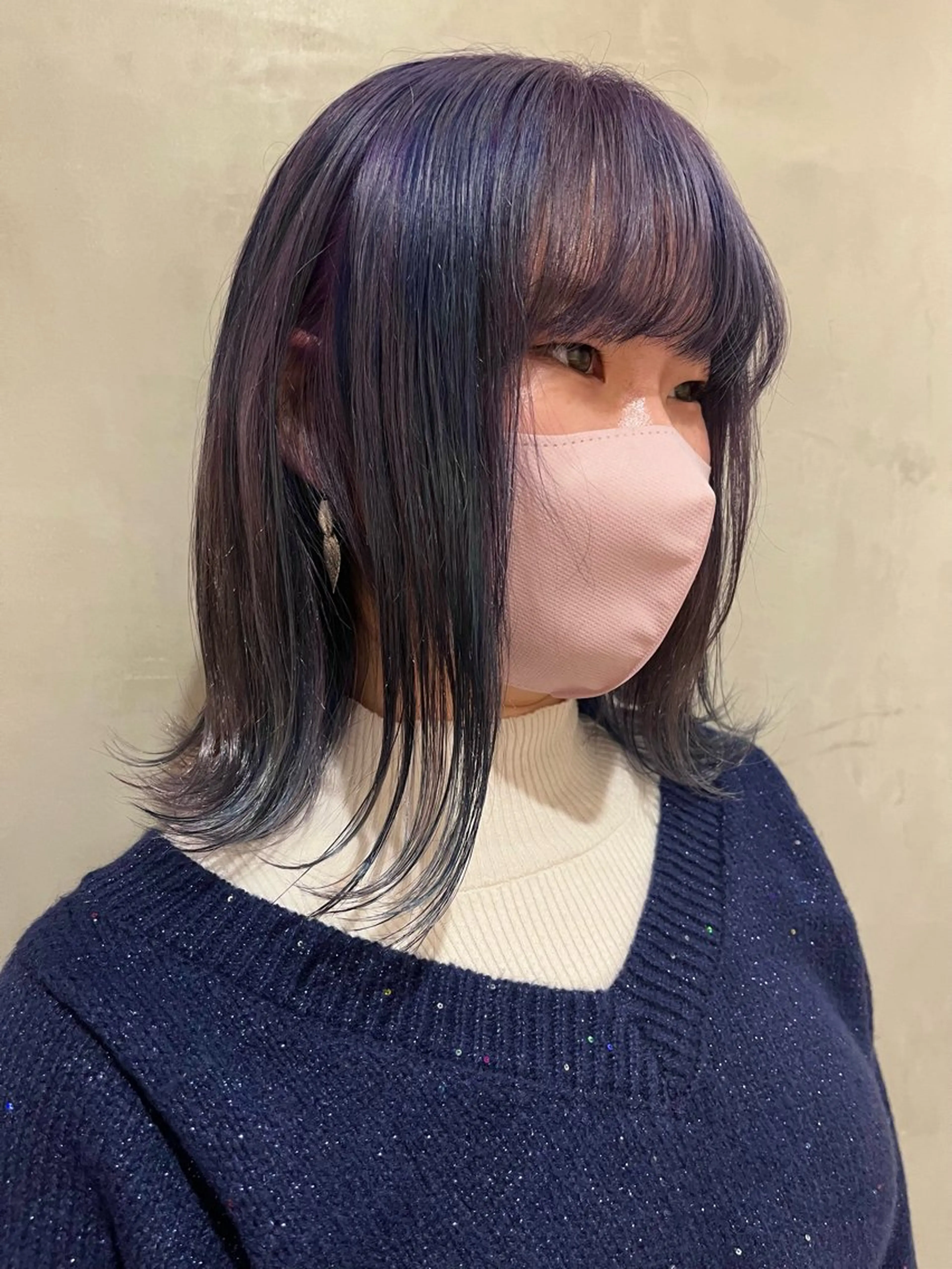 ミディアム カラー ブルーカラー ラベンダーカラー ヘアカラー トリートメント 暖色🍒姫カット🎀 オタク特化🎀ゆうなのヘアスタイル