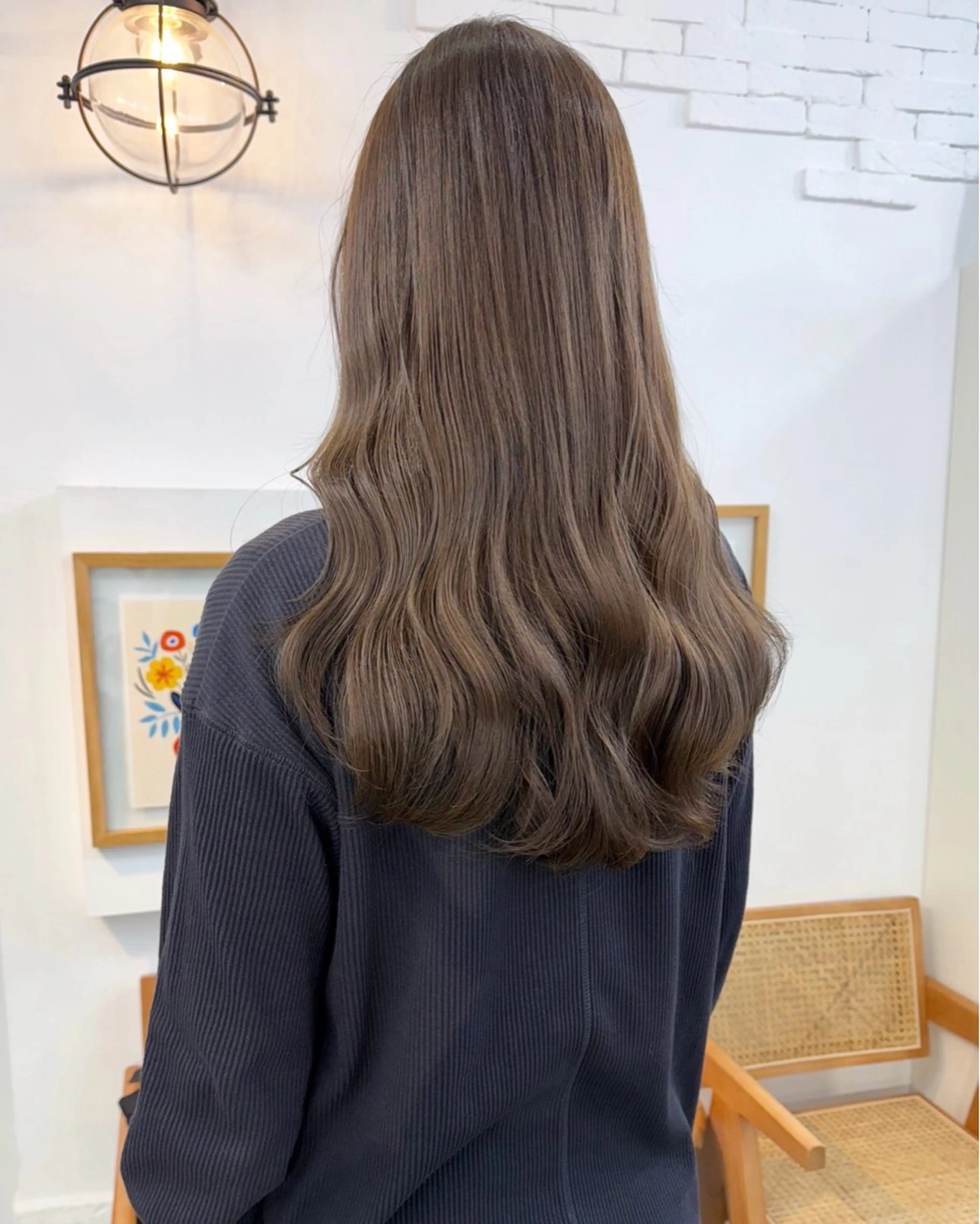 ロング カラー アッシュ ベージュカラー ハイライトカラー ハイライト ヘアカラー あおやぎ ななのヘアスタイル