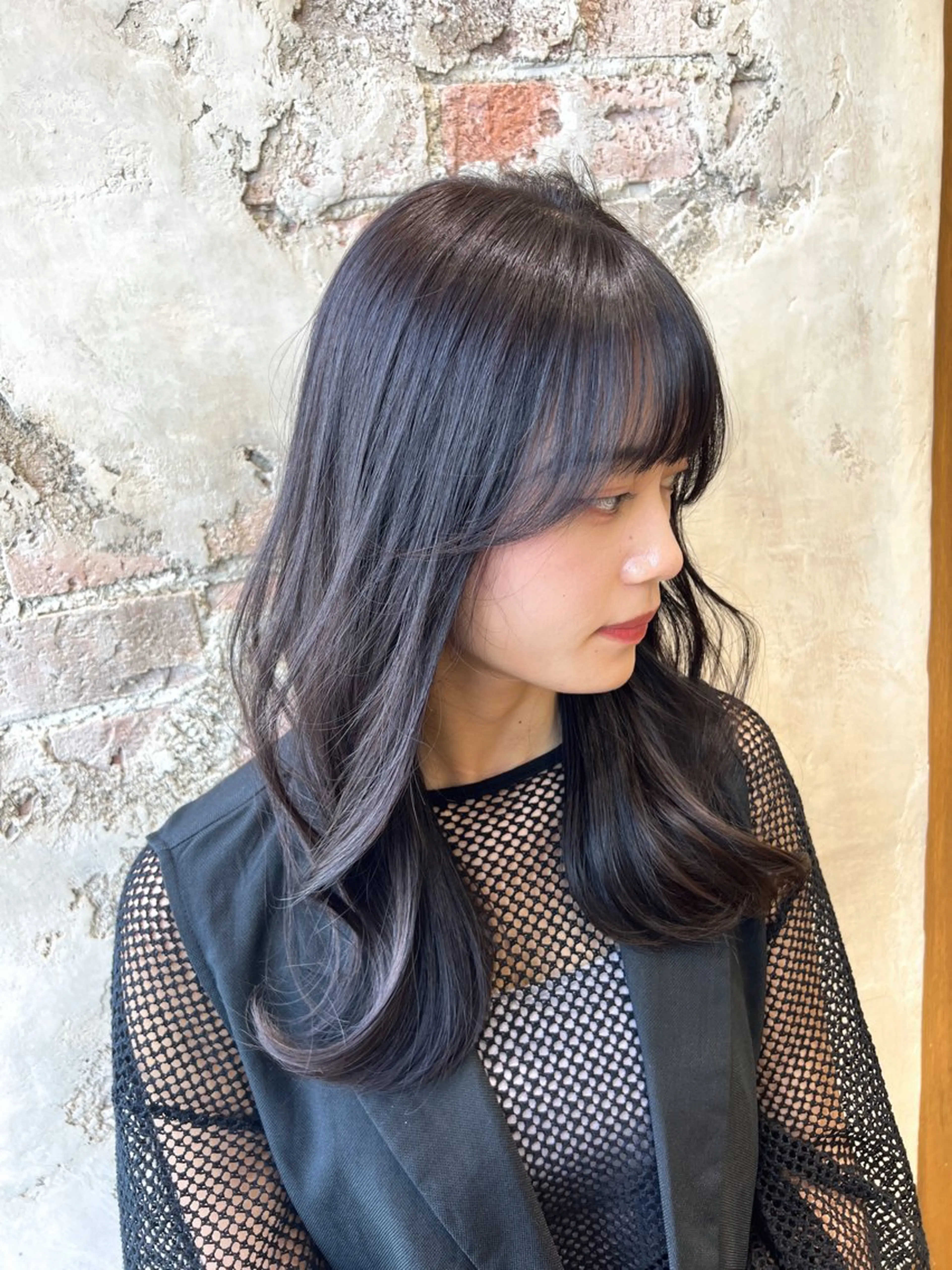 セミロング くびれヘア サイドバング ヘアカラー トリートメント 透明感🫧 佐藤歩夢のヘアスタイル