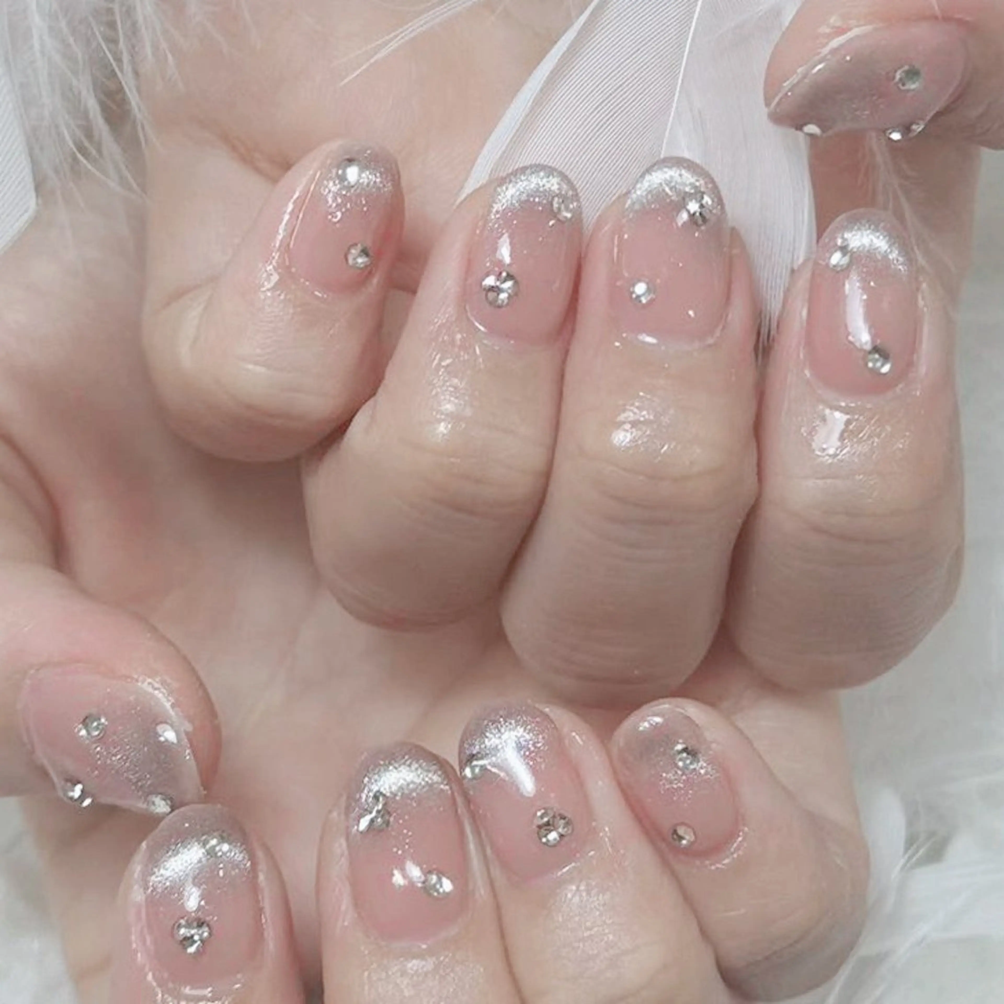 ネイル アートネイル オーロラネイル ガーリー キラキラネイル 韓国ネイル Diamond NAIL✨のネイルデザイン