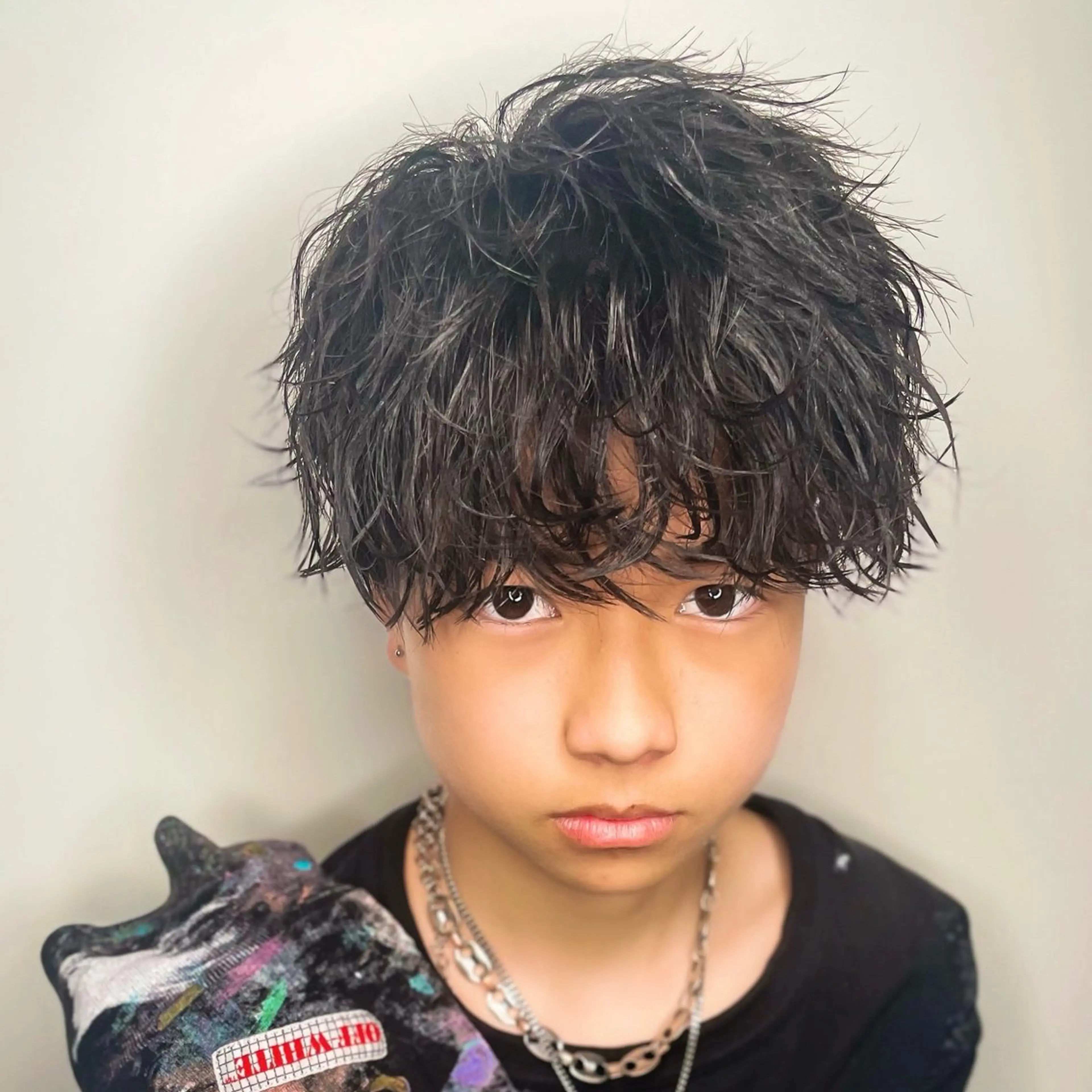 ミディアム カラー パーマ メンズ カット パーマ トリートメント シースルーマッシュ/ メンズ/KYOHEIのヘアスタイル