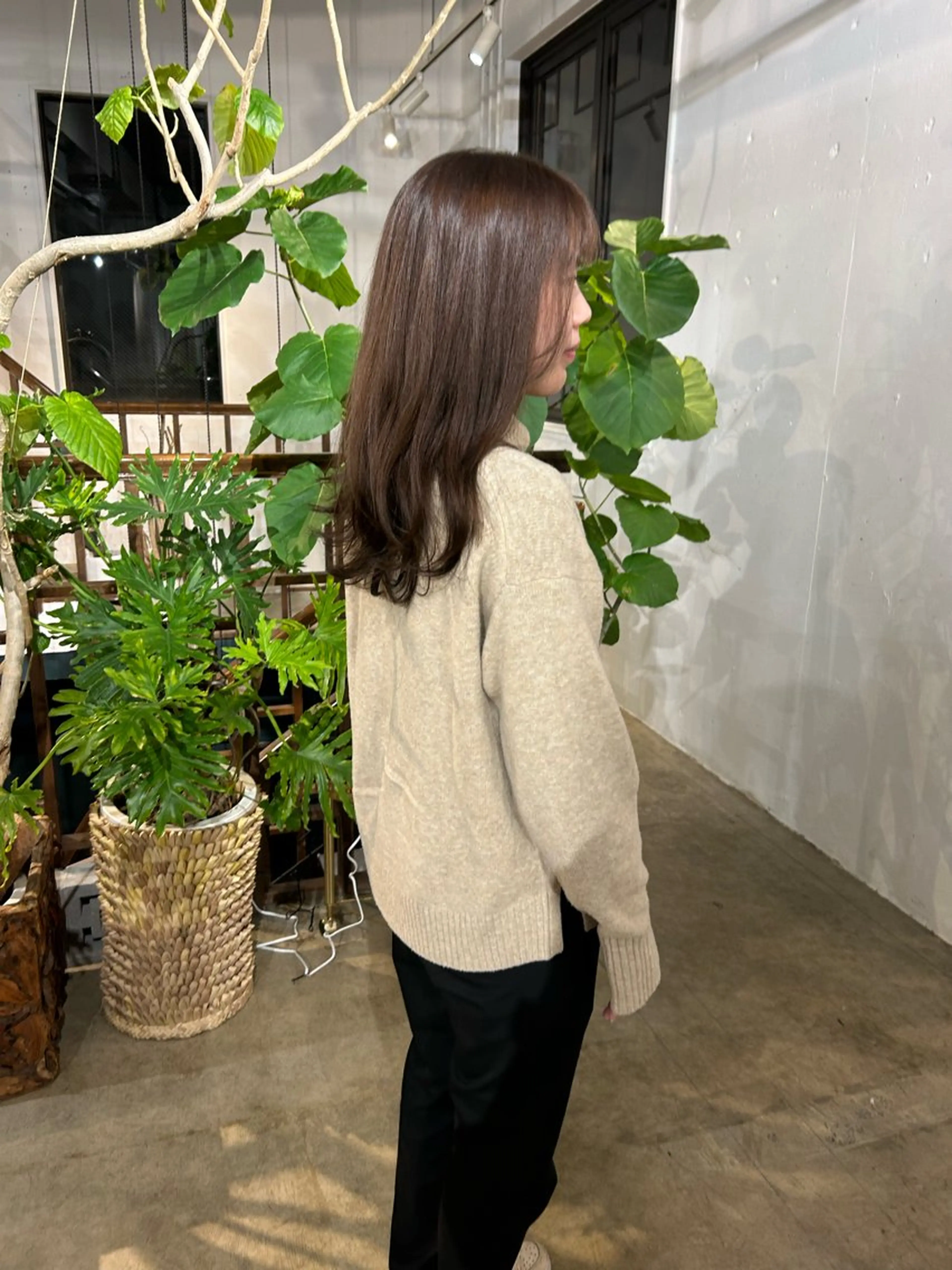 ロング カラー パーマ グレージュ レイヤーカット デジタルパーマ 藤田 侑花のヘアスタイル