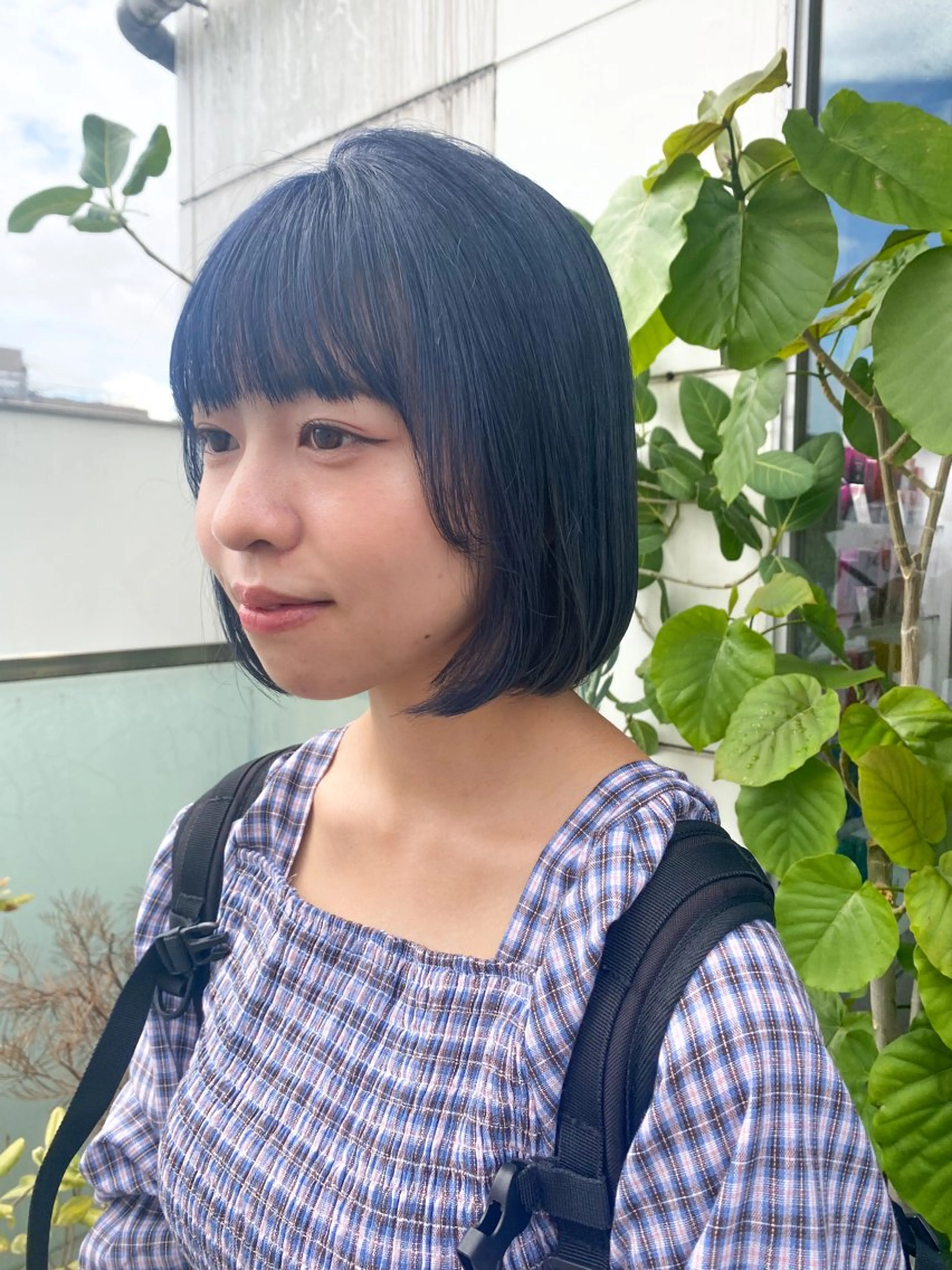 ショート カラー ヘアアレンジ ブルーカラー ネイビーカラー カット トリートメント ヘッドスパ ヘアセット 押切 響 のヘアスタイル