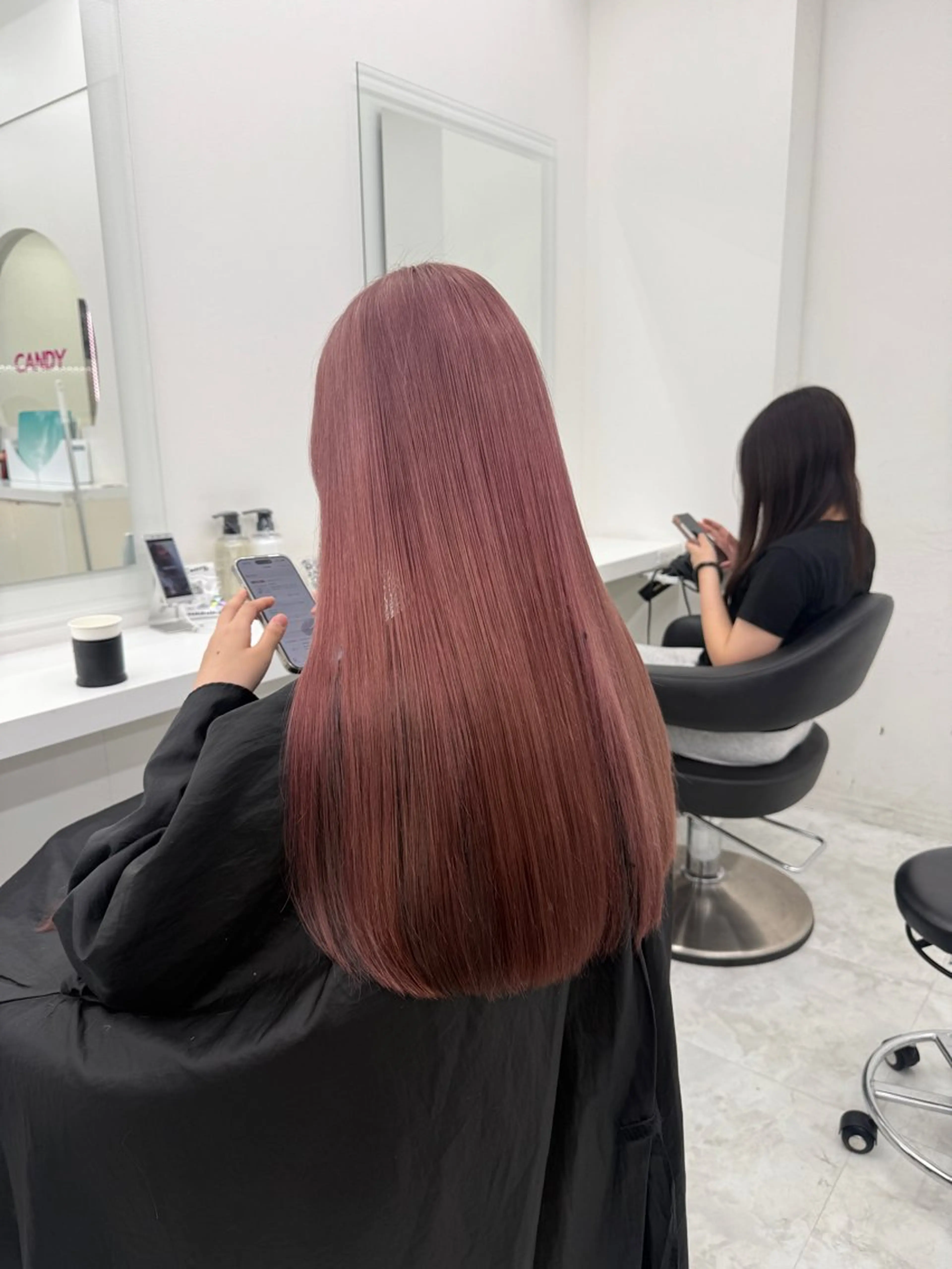 ロング カラー ヘアアレンジ ピンクカラー カット ヘアカラー トリートメント ヘッドスパ ヘアセット 🎀Girly艶髪 暖色🎀Harukaのヘアスタイル