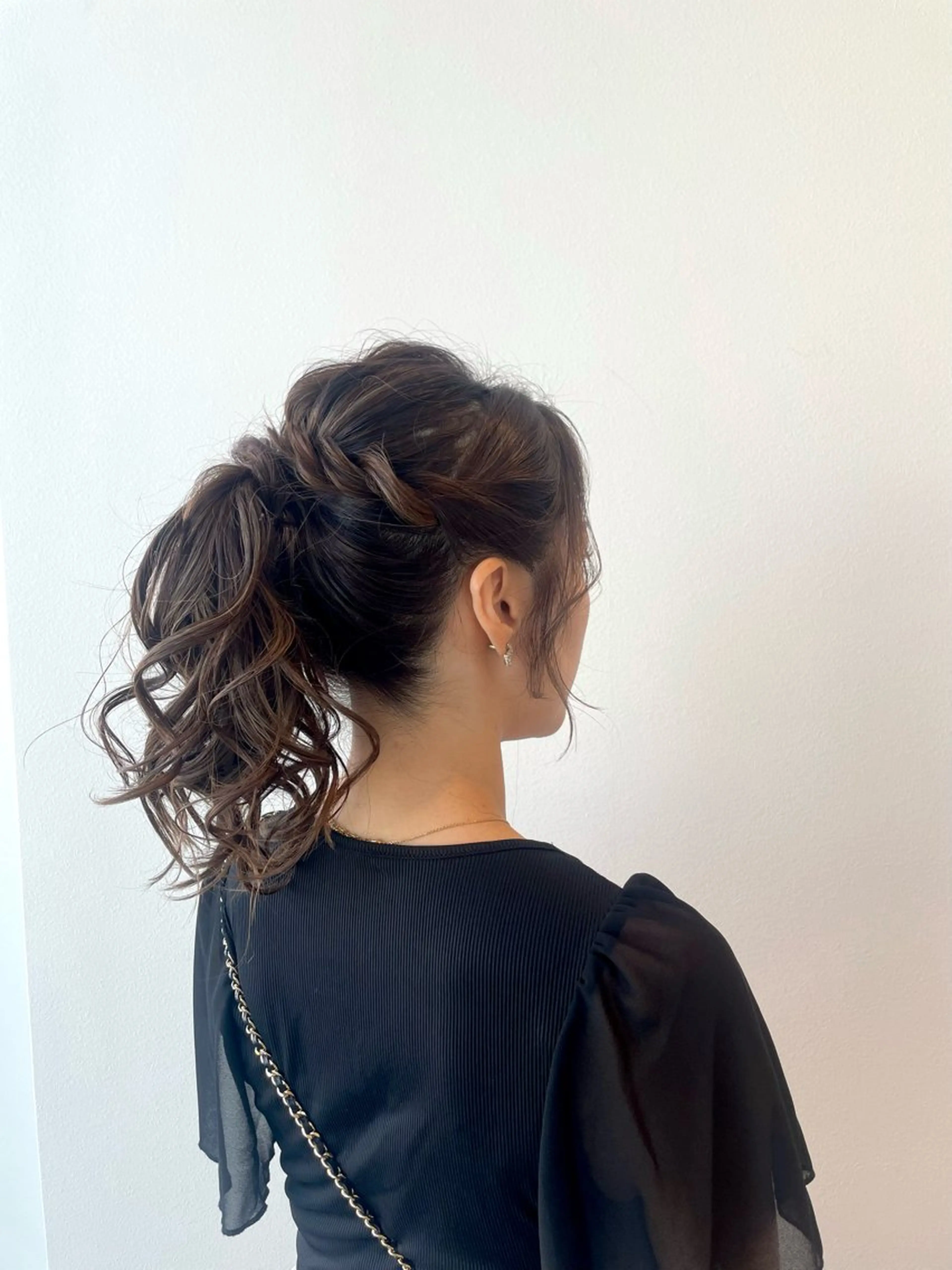 セミロング ヘアアレンジ 結婚式・ブライダル ヘアセット 堀 ゆきみのヘアスタイル