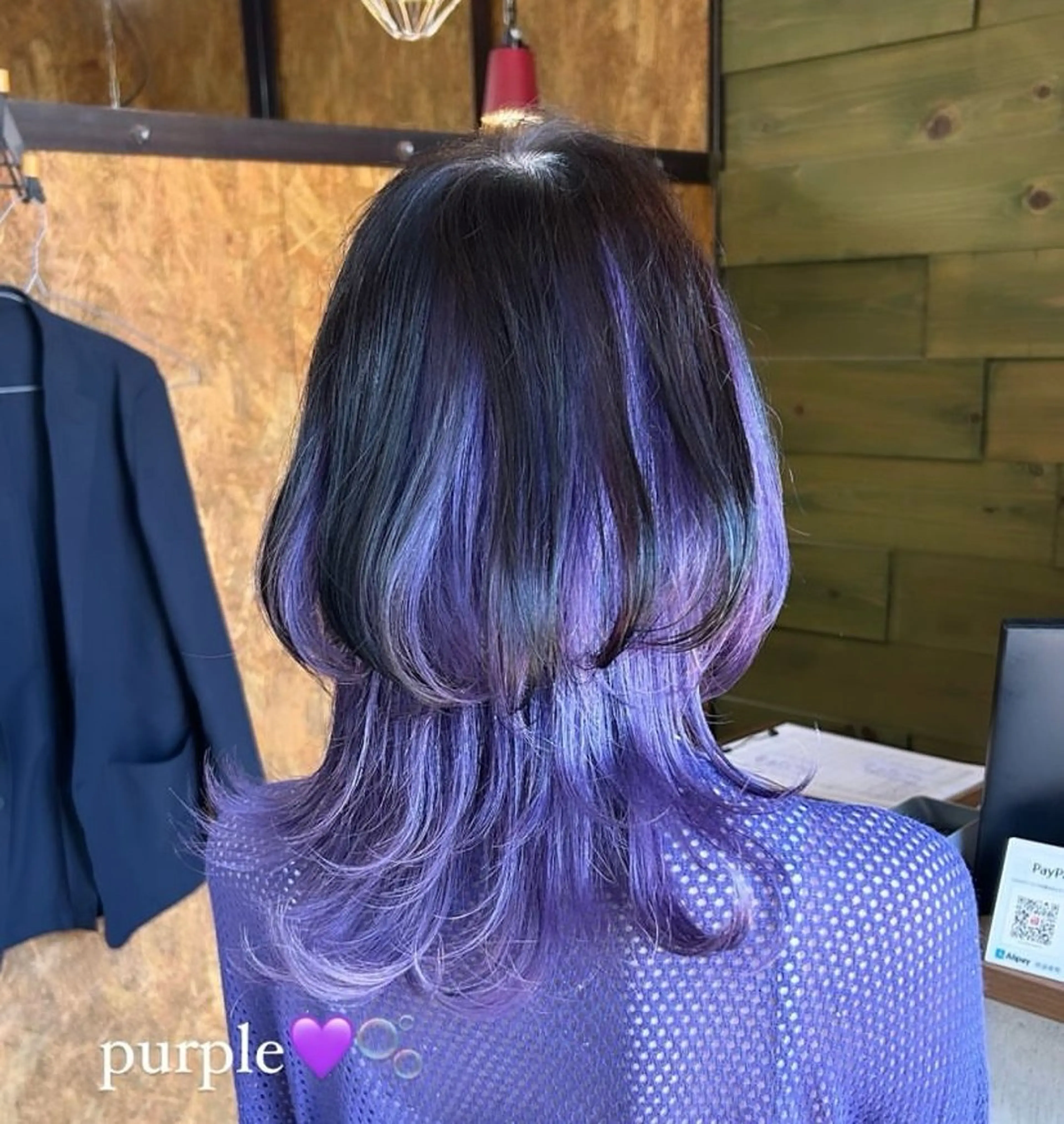 セミロング カラー ベージュカラー ブリーチ ブルーカラー ダブルカラー グラデーションカラー 💈Blanco💈 カラー&ケア🌈のヘアスタイル