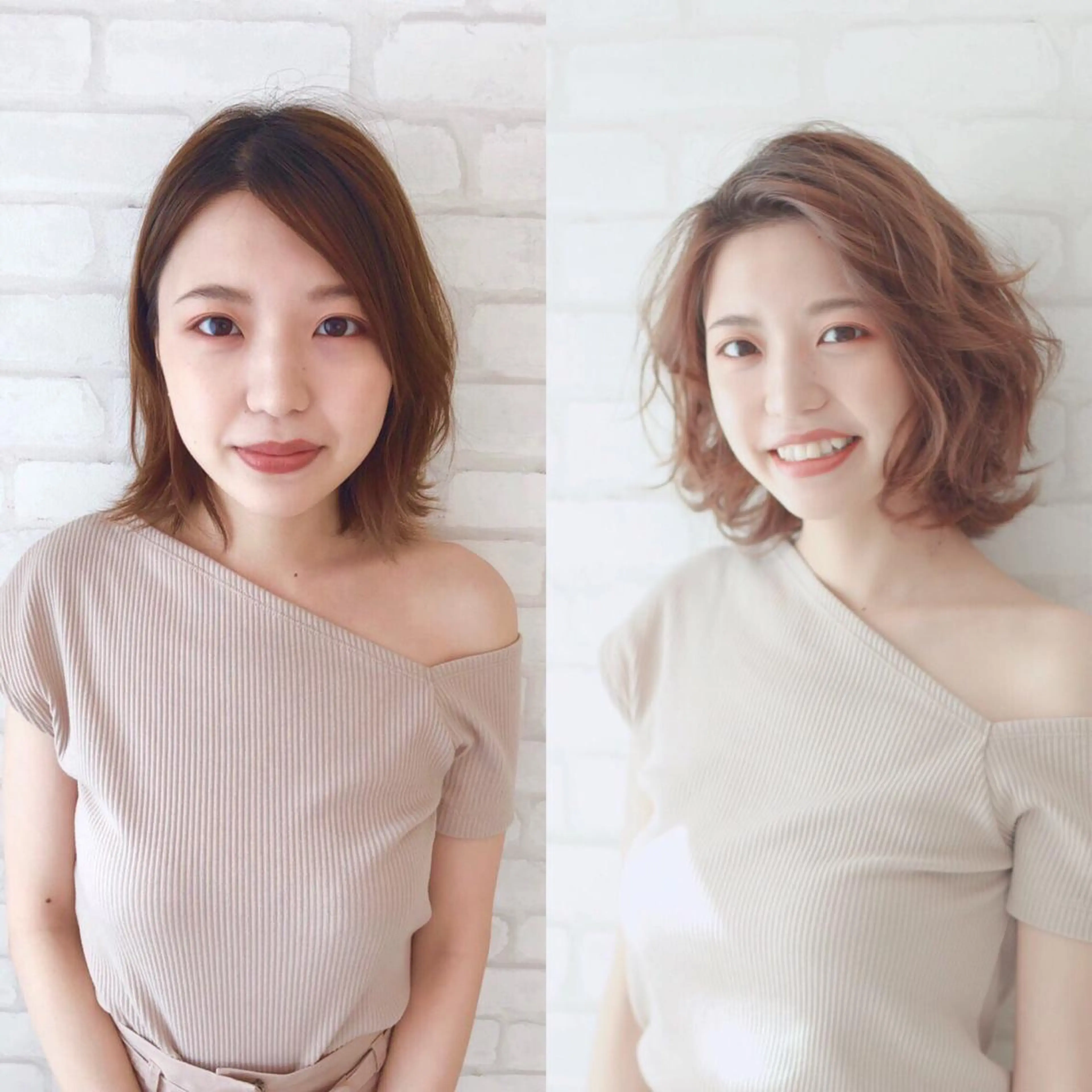 ミディアム カット パーマ トリートメント アビリタ 警固のヘアスタイル