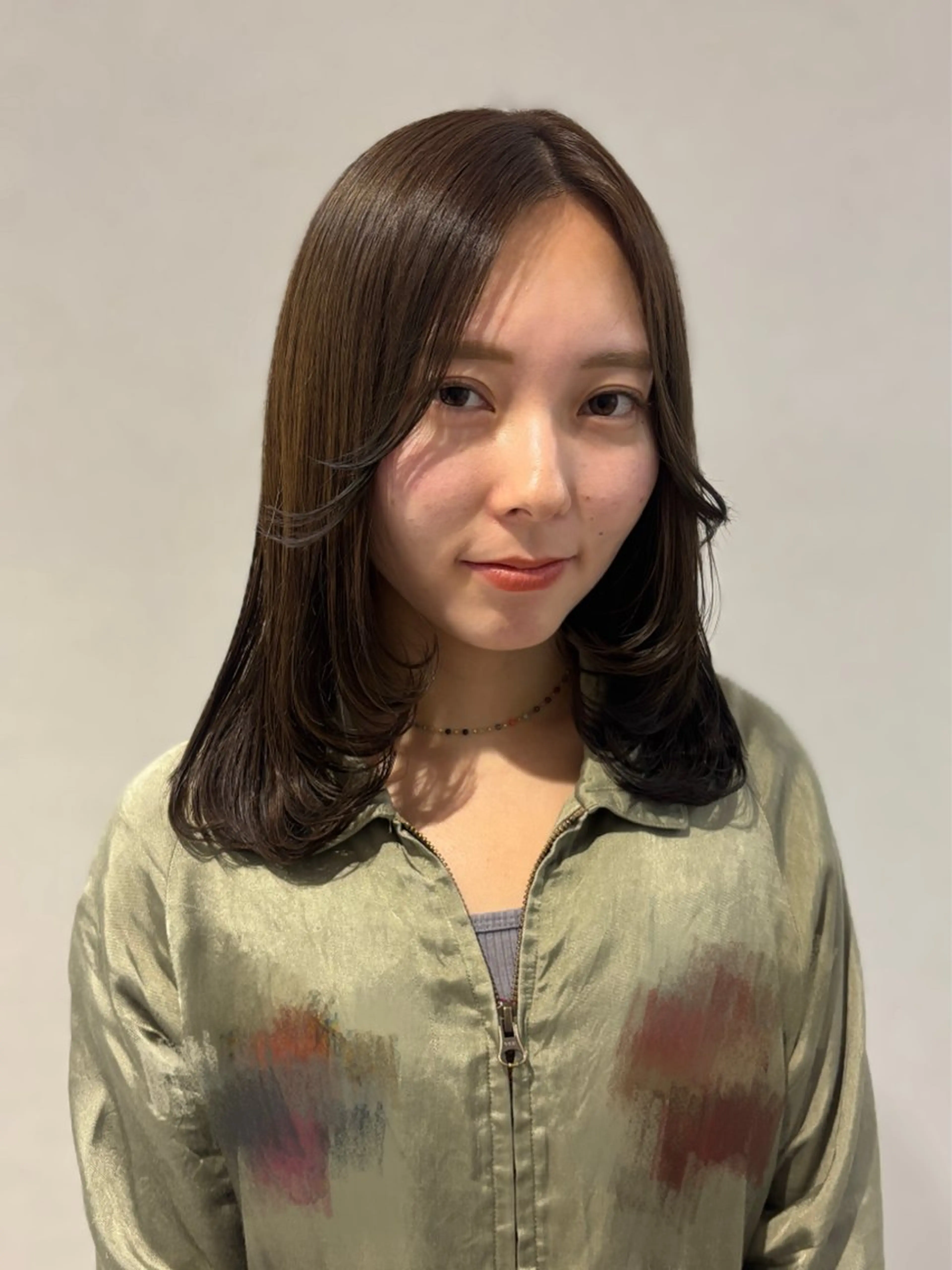 セミロング 顔周りカット 似合わせカット カット ヘアカラー CHAINON×FeM#所属・名駅/sHiHo/透 明感カラー✨🎀/のヘアスタイル