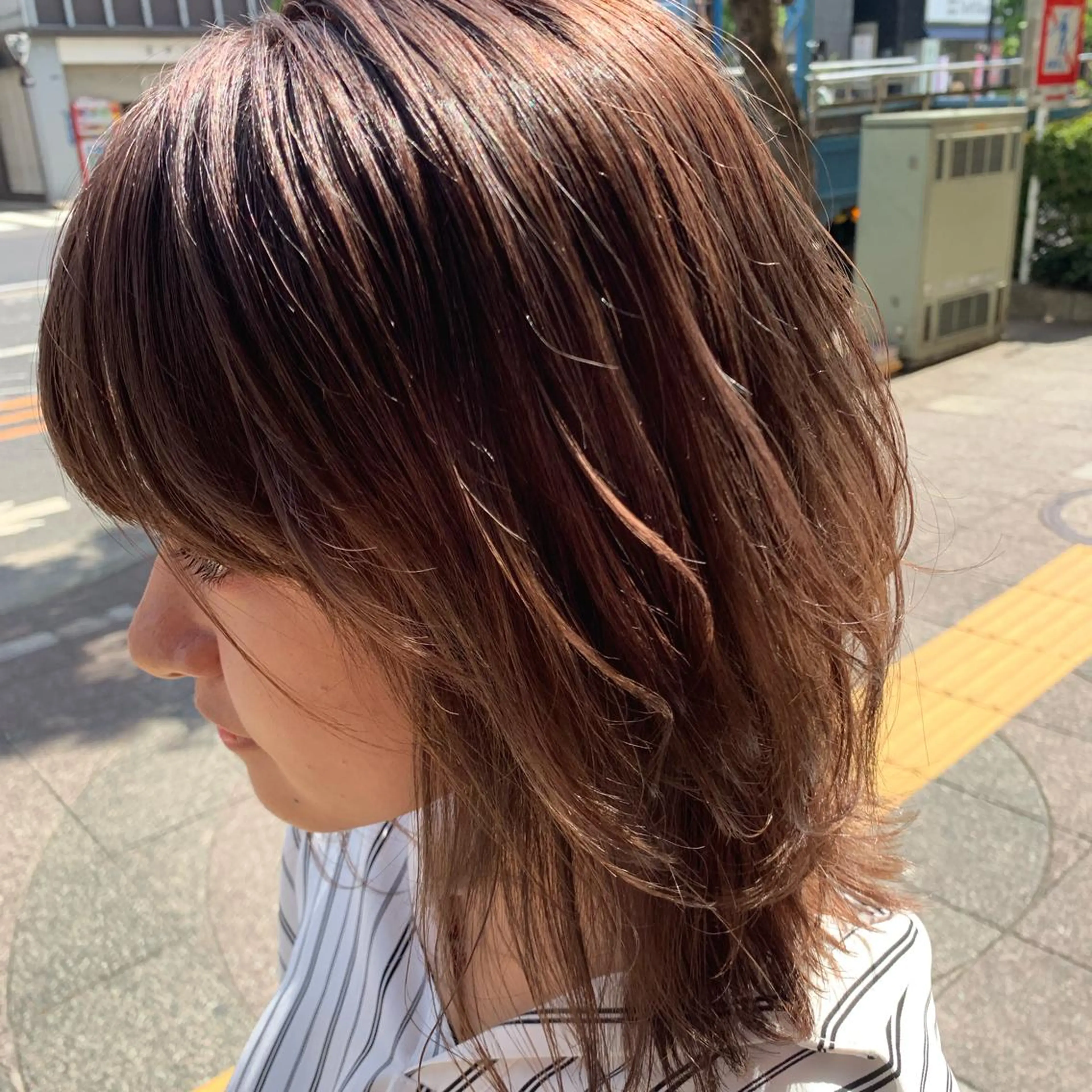 ミディアム カット 縮毛矯正 トリートメント 🟤TAP🟤 木曳野　金沢店のヘアスタイル