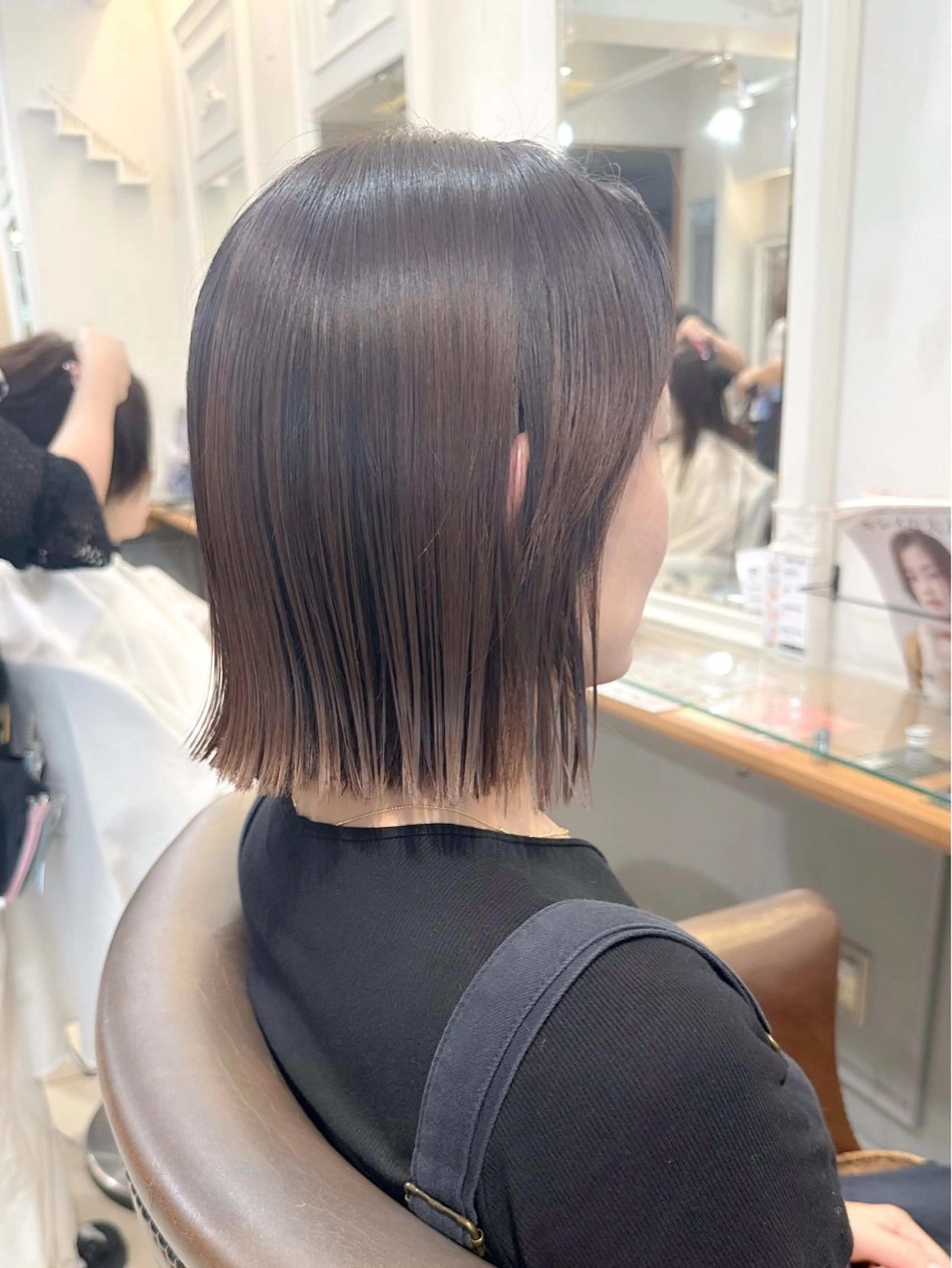 セミロング カラー 切りっぱなしボブ ボブ カット トリートメント ✨カラー支持No.1 🧸ワキ カナコ🧸のヘアスタイル