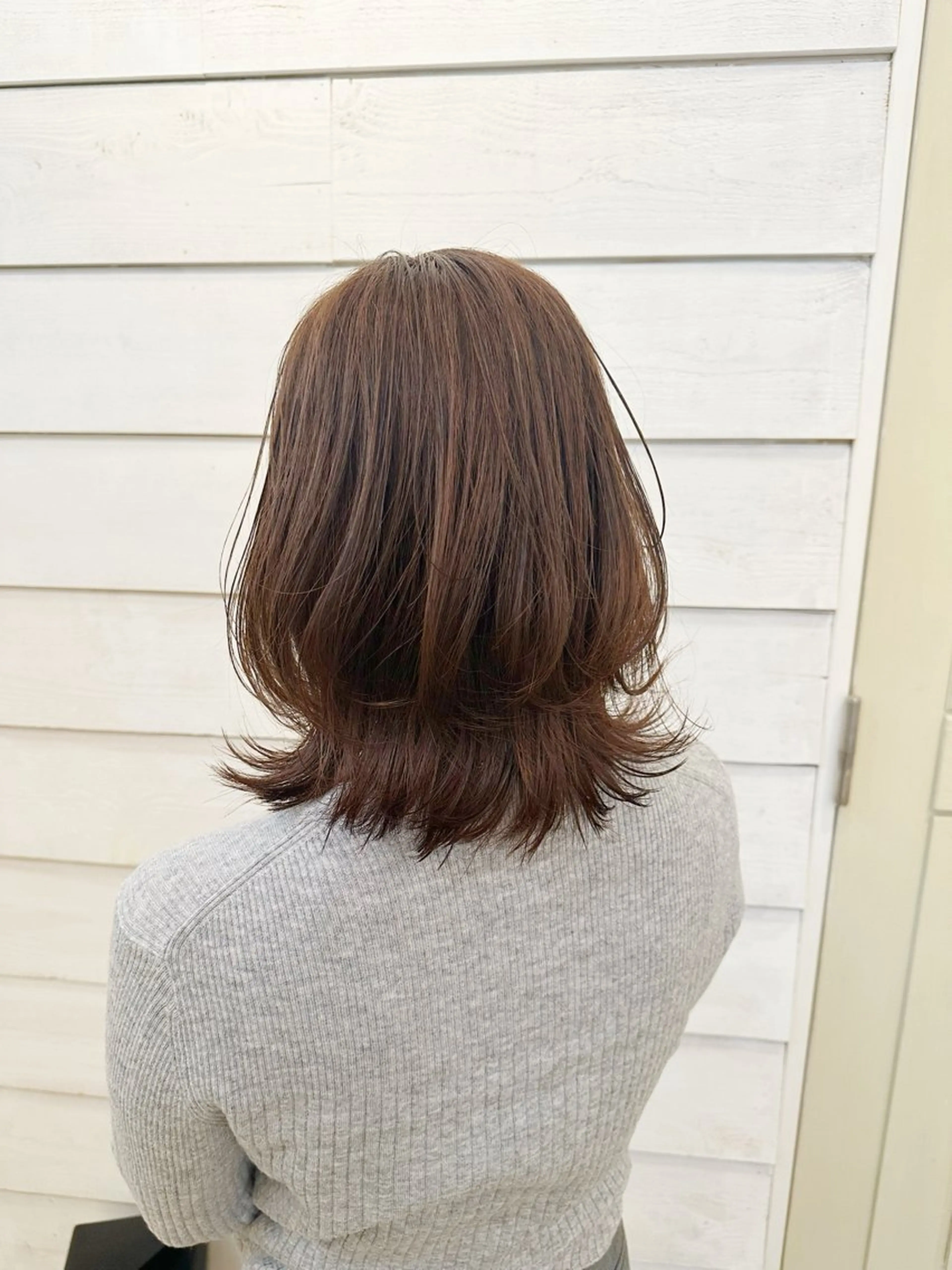 ミディアム カラー ショートボブ ボブ くせ毛 カット ヘアカラー トリートメント newline銀座所属・銀座ショート/ 大人ショート/金子涼のヘアスタイル
