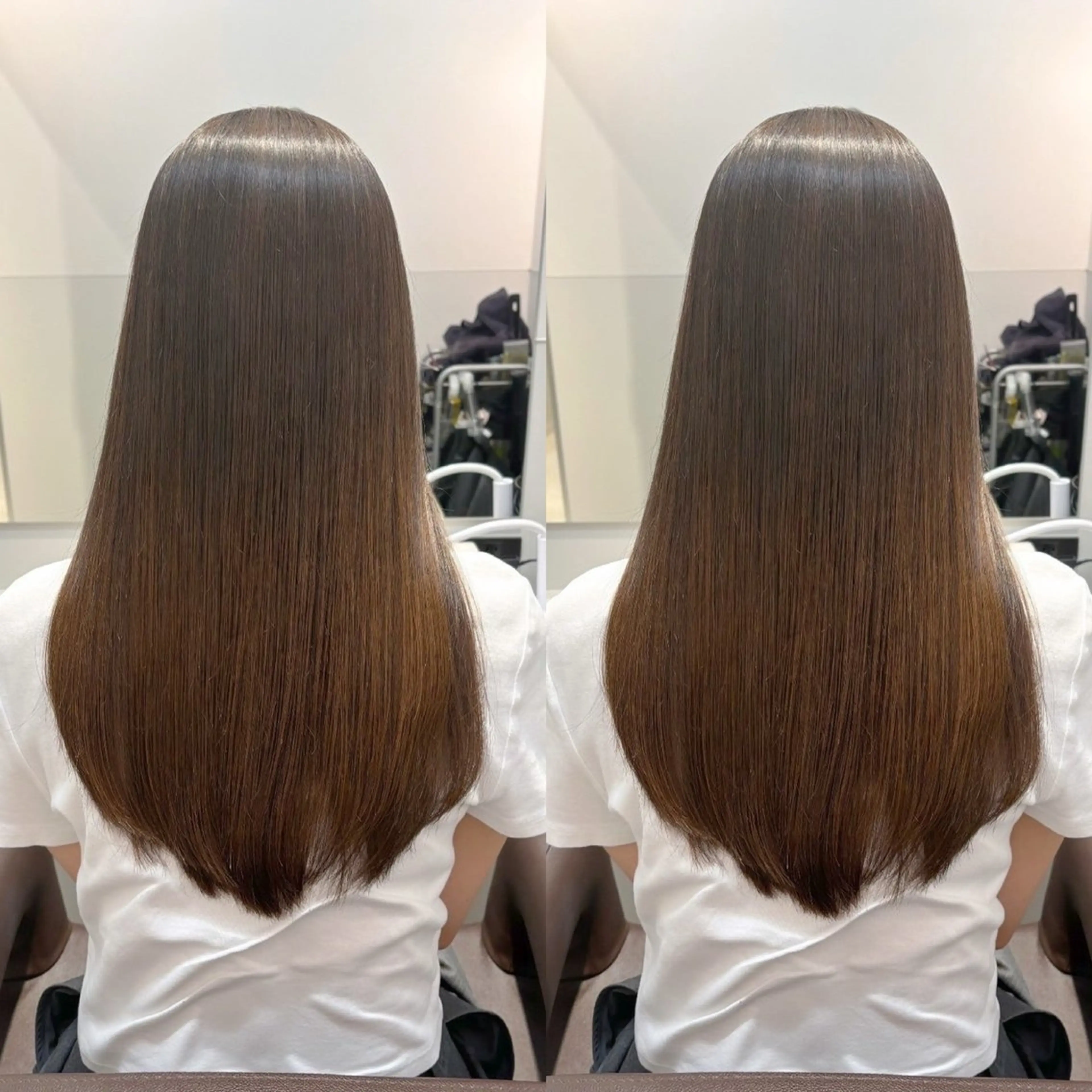 ミディアム 髪質改善 縮毛矯正 トリートメント 酸性ストレート ヘアカラー トリートメント 髪質改善 okaのヘアスタイル