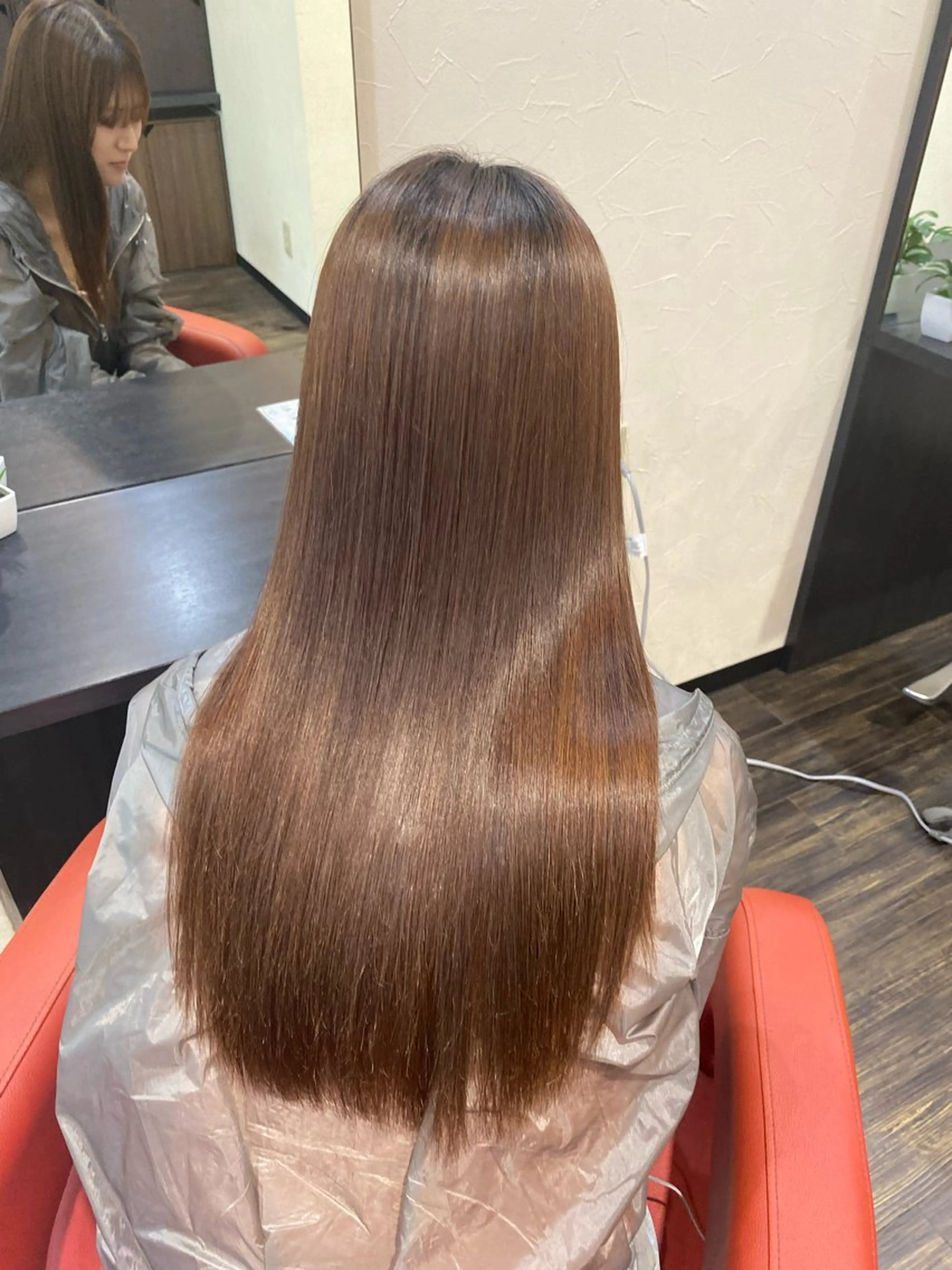 ロング カット 縮毛矯正 やました かりんのヘアスタイル