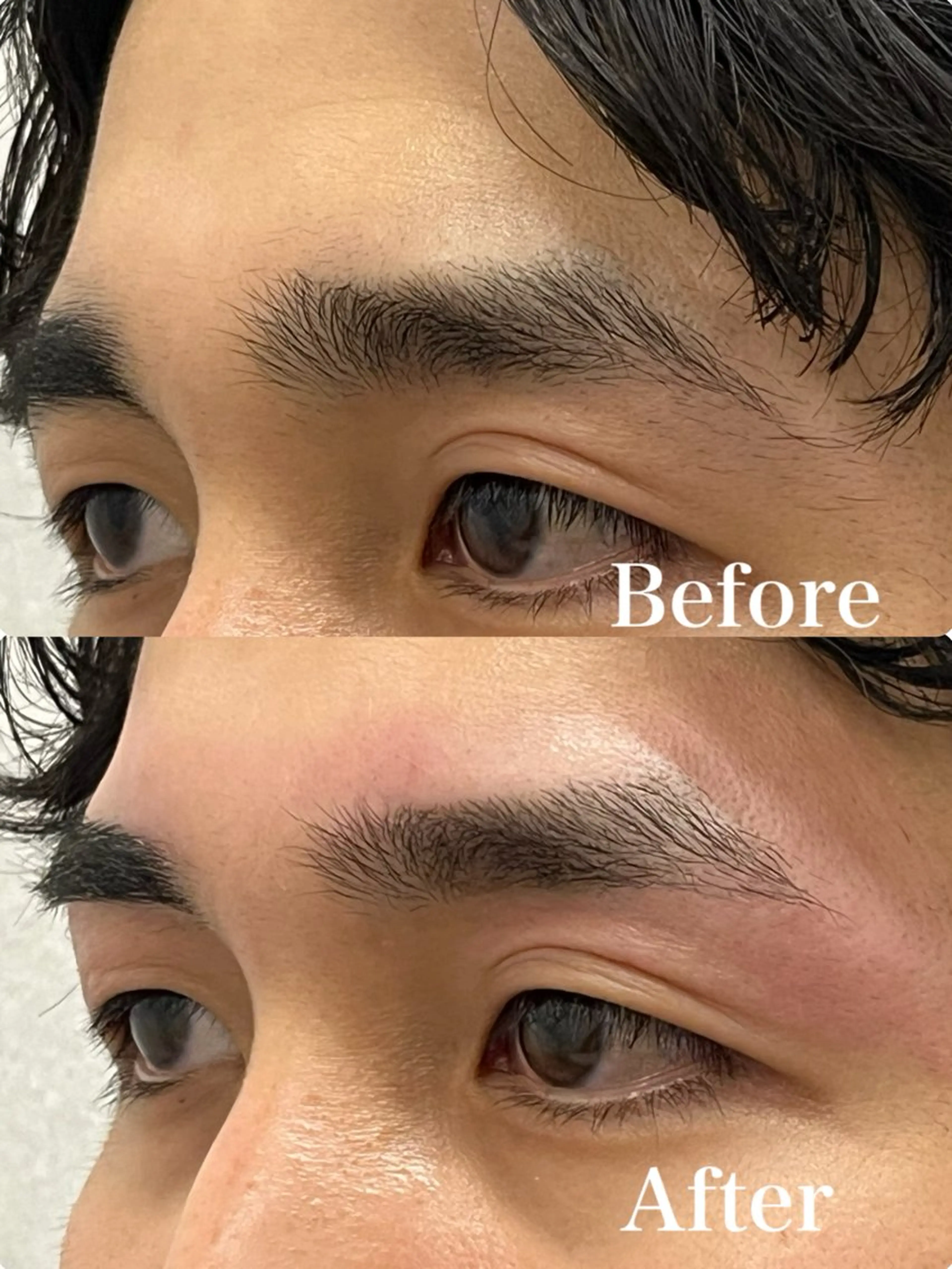 メンズアイブロウデザイン（ワックス脱毛）+眉毛パーマの写真
