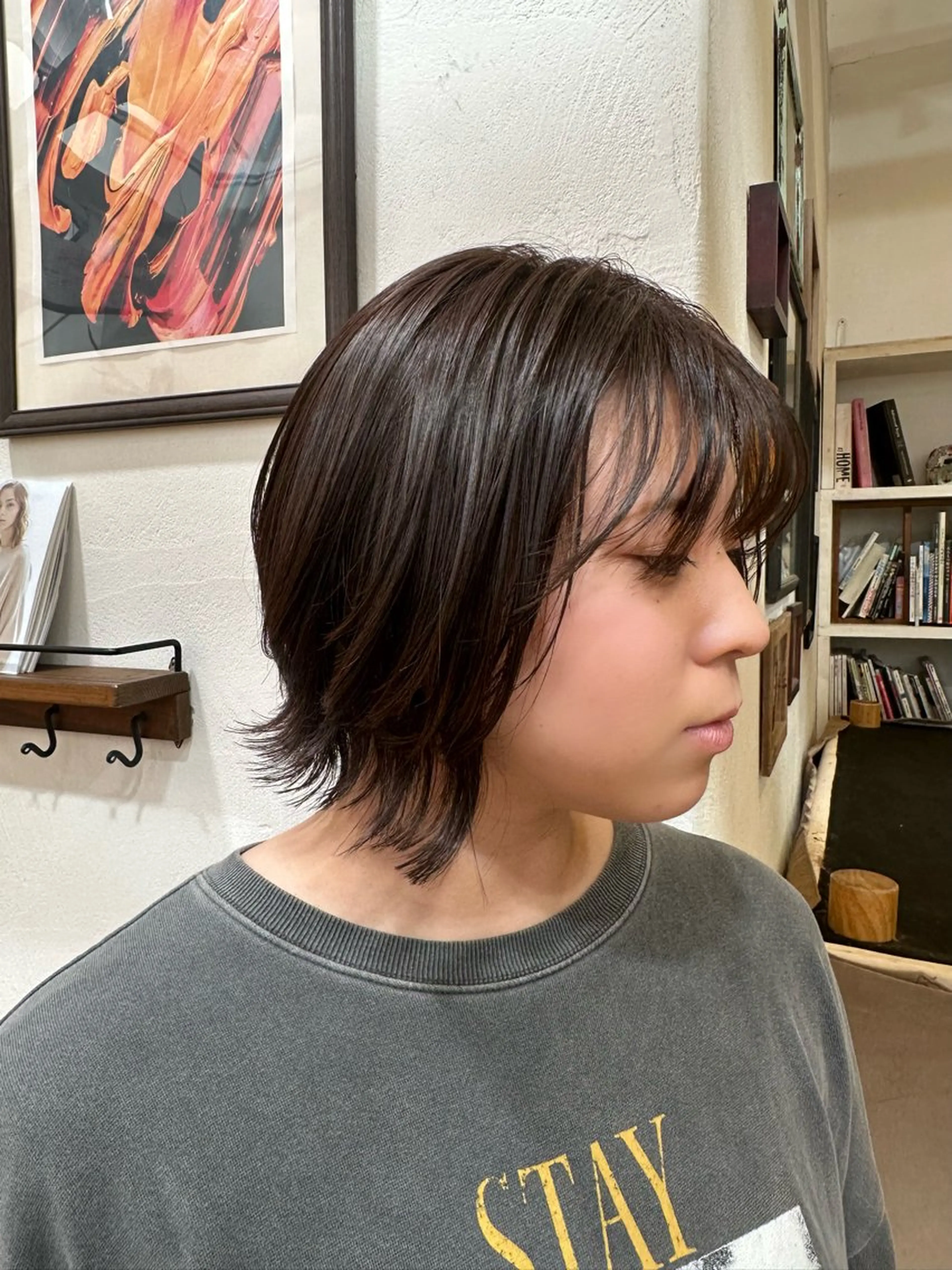 ミディアム カラー ボブレイヤー ボブ レイヤーカット カット ヘアカラー トリートメント KAKERU/ボブ/ ショート/パーマ🌱のヘアスタイル