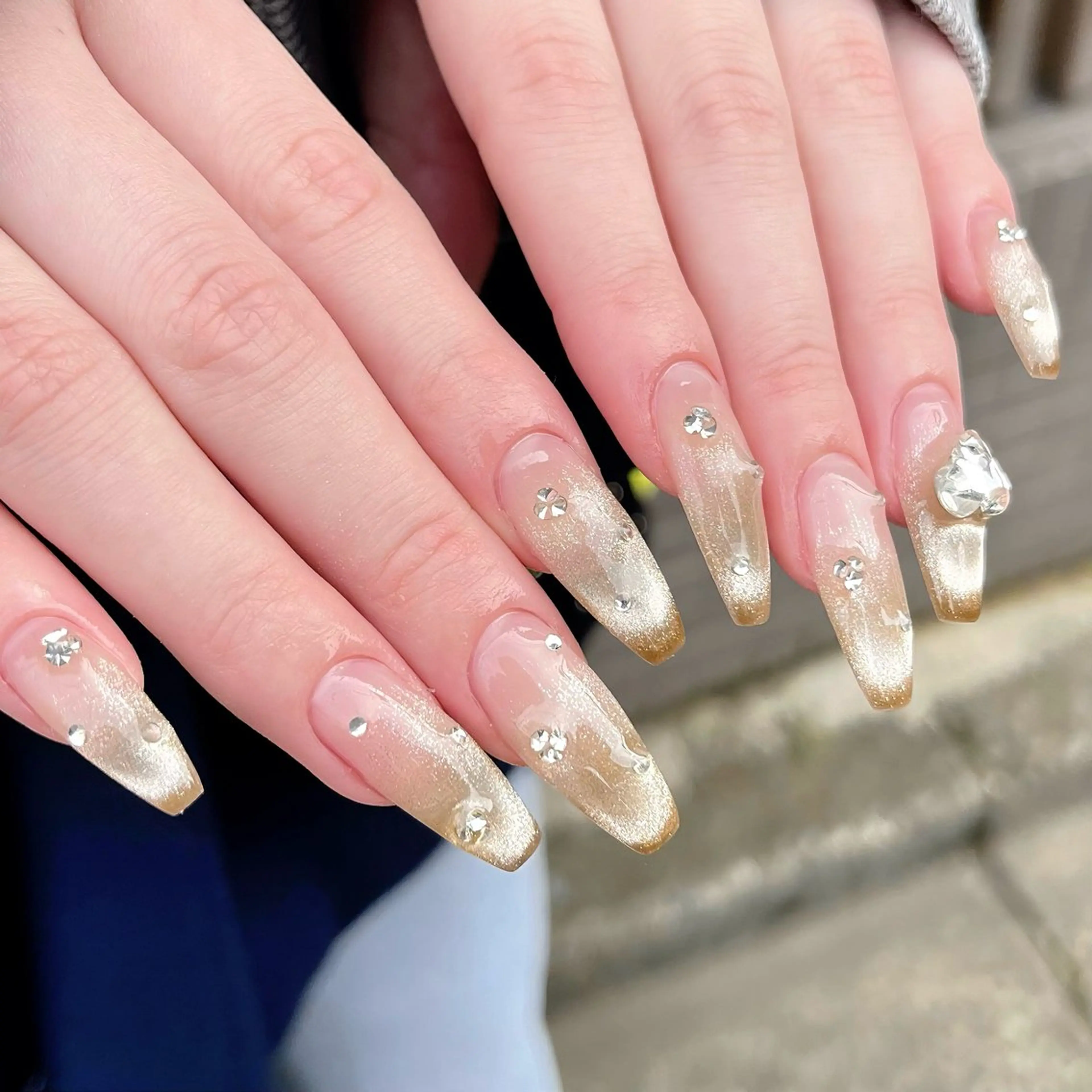 ネイル 長さ出し フレンチネイル マグネットネイル マグネットフレンチ ワンカラーネイル ハンドネイル 🫧OPELIA NAIL渋谷🫧のネイルデザイン