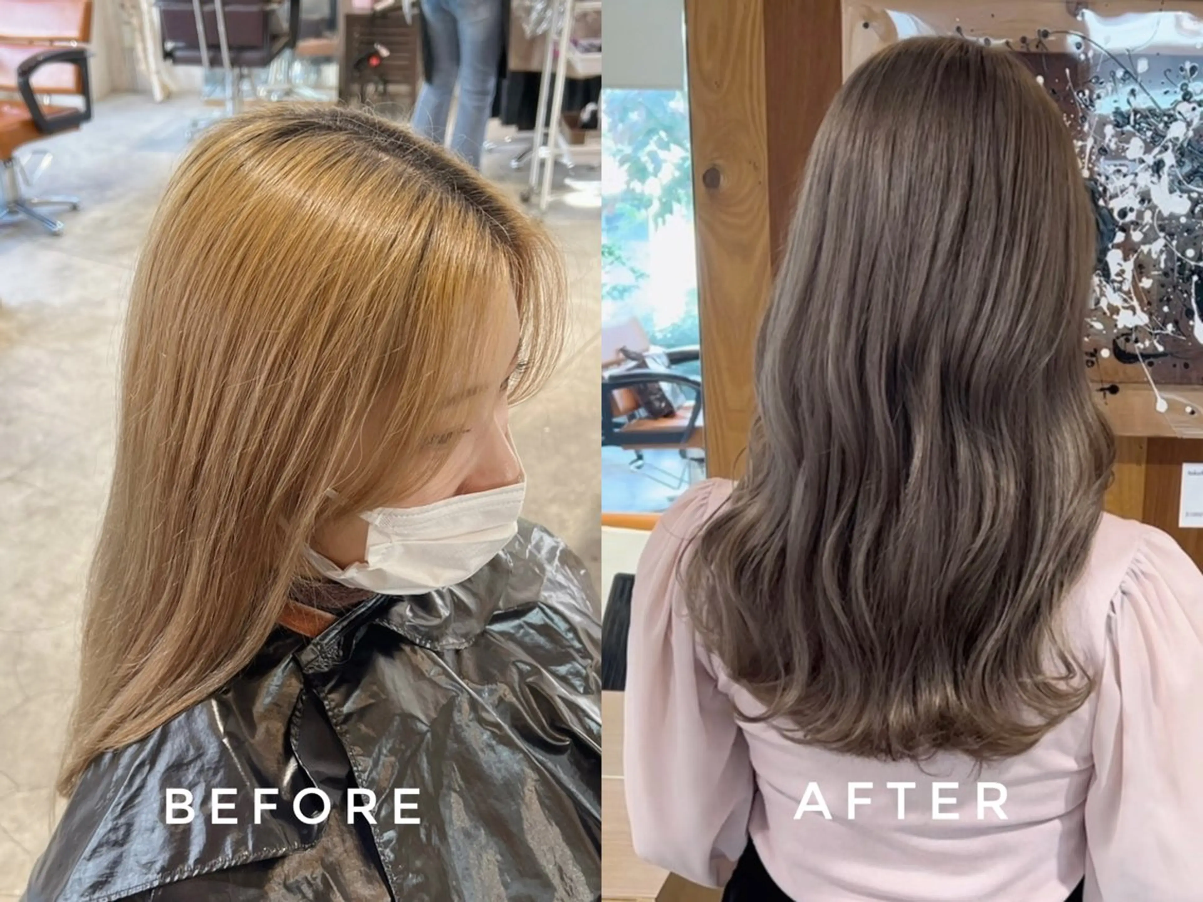セミロング カラー ダブルカラー ヘアカラー トリートメント 艶髪カラー✨似合わせ No.1🥇渡辺康貴のヘアスタイル