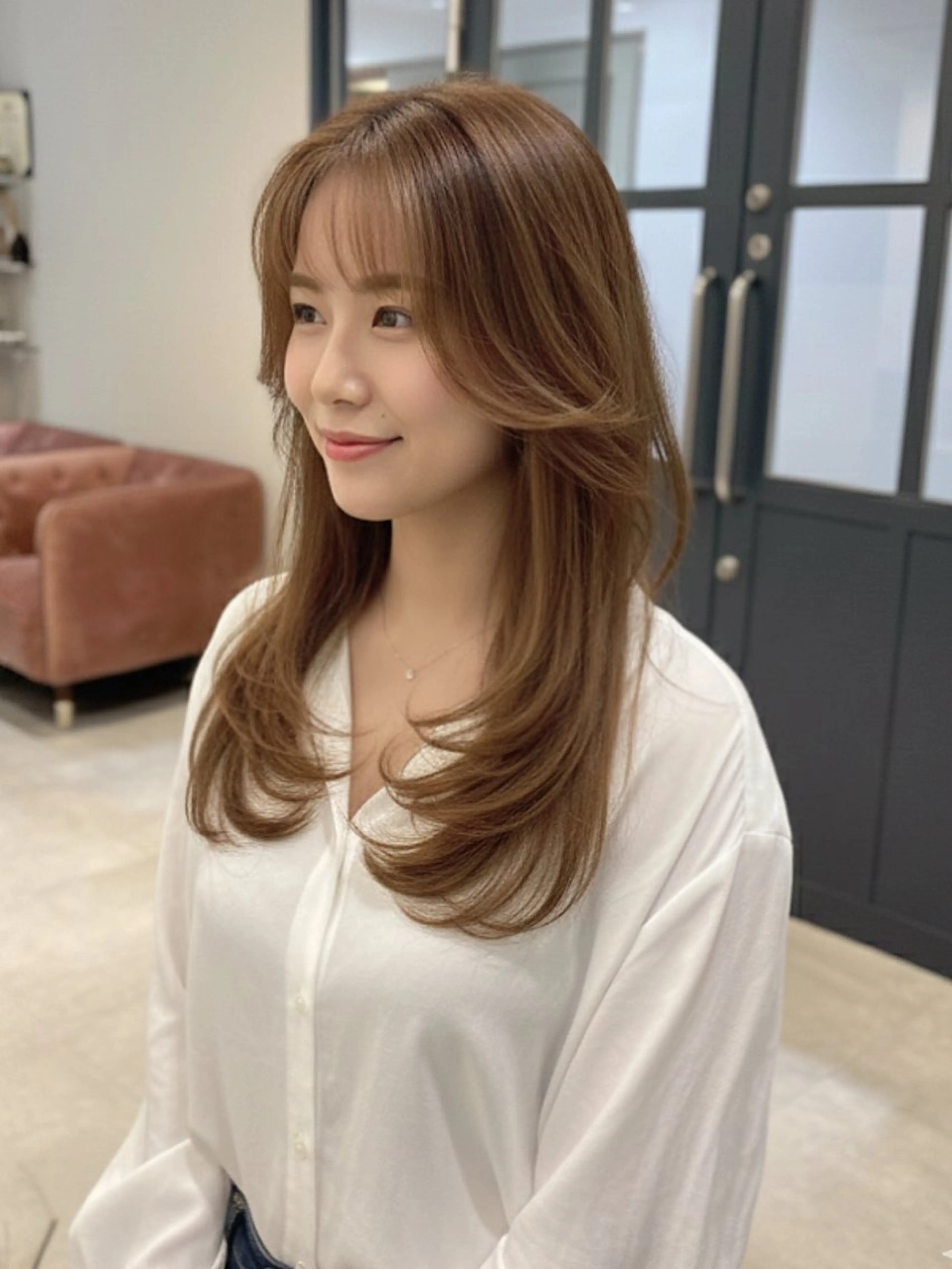 セミロング カラー ブリーチ ブリーチなしカラー Ere by Bonheur所属・梅田/ツヤ髪レイヤー Maiのヘアスタイル