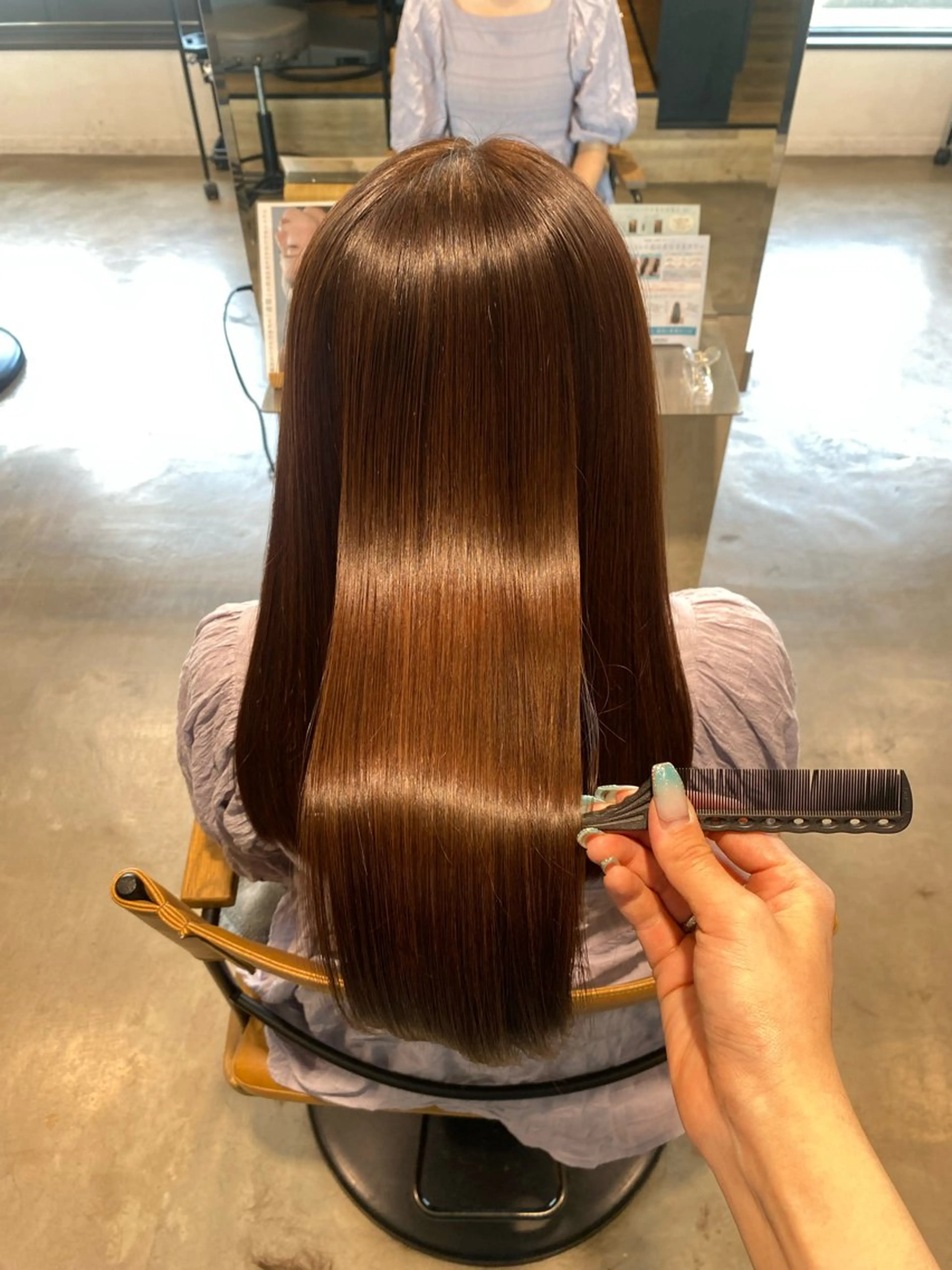 ロング カラー カット ヘアカラー 透明感カラー 天羅のヘアスタイル