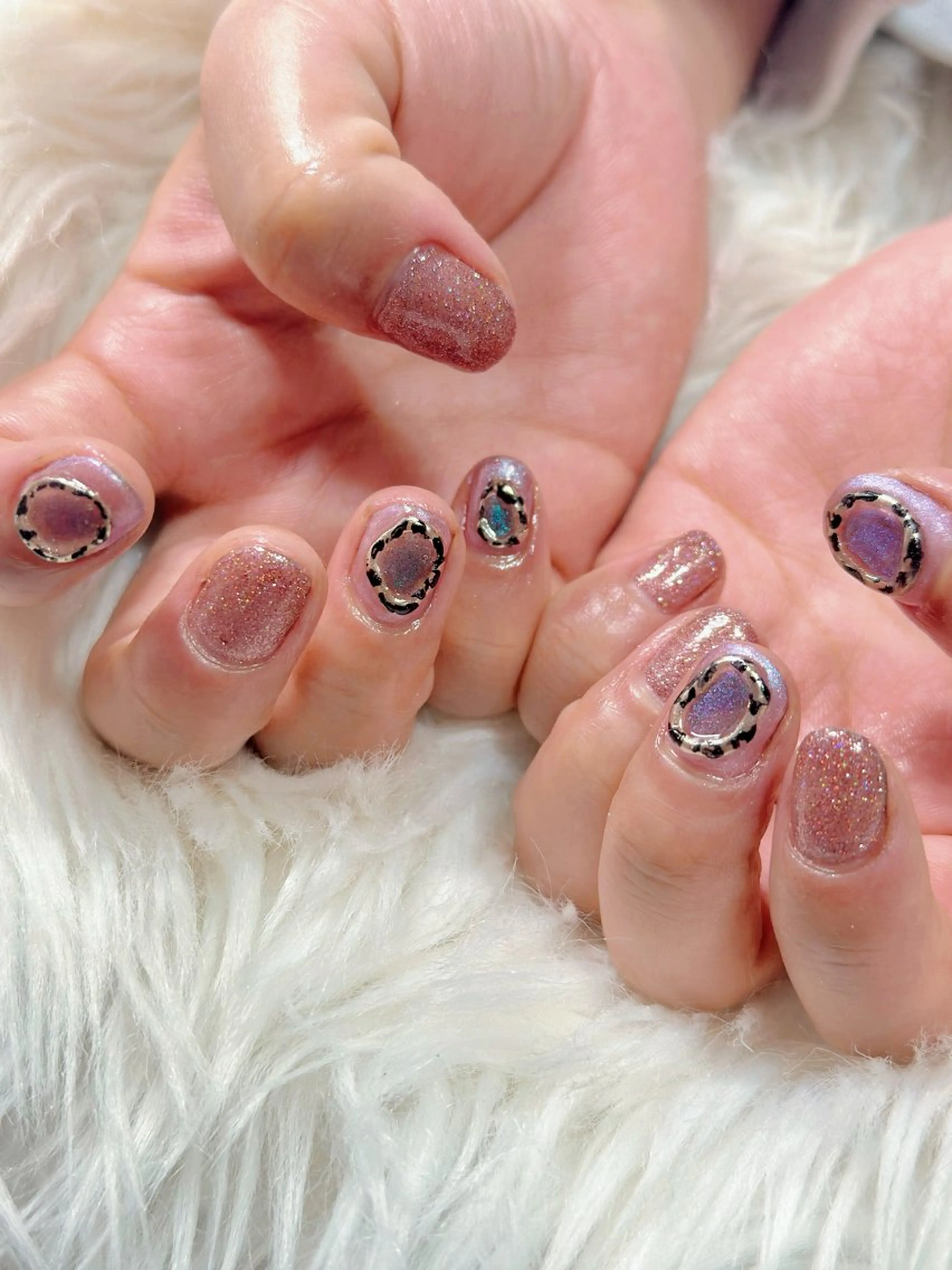 ネイル フラッシュネイル ラメ(グリッター) マグネットネイル ミラーネイル ネイルケアサロン Campanulaのネイルデザイン