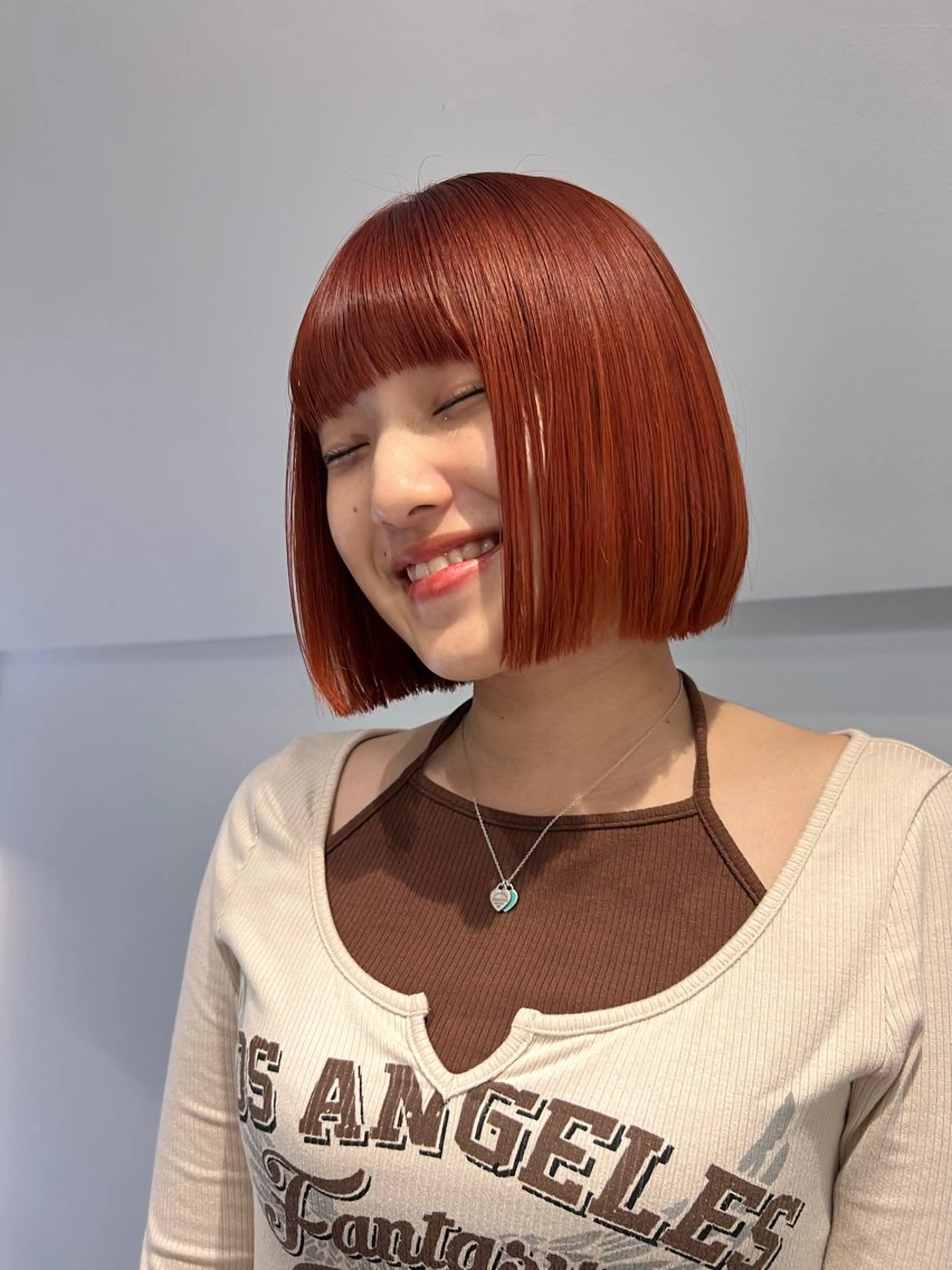 ミディアム カラー ブリーチ ヘアカラー トリートメント 透明感ハイトーン ×パーマ/mikuのヘアスタイル