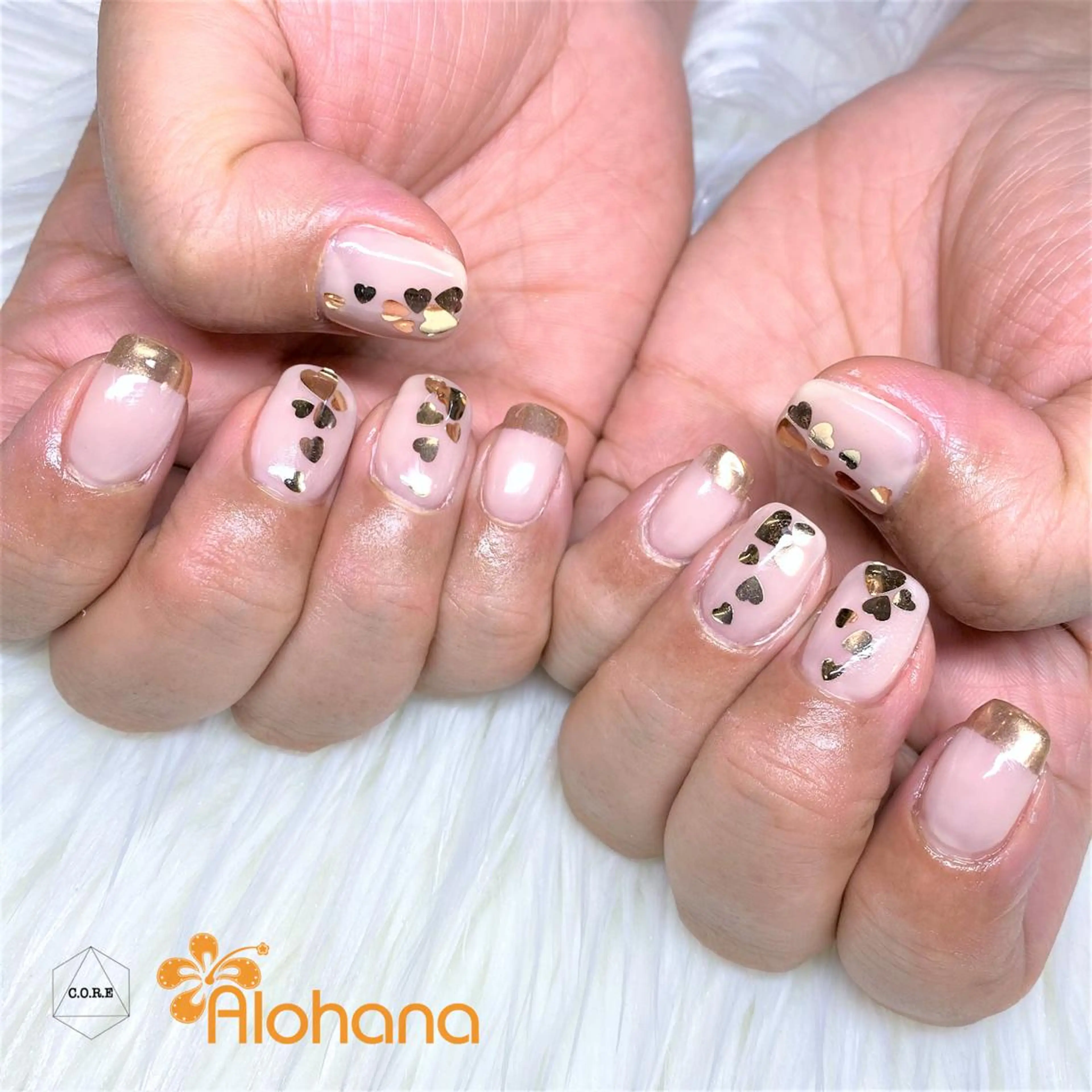 ネイル ハート ハンドネイル Alohana所属・Alohana Minaのネイルデザイン
