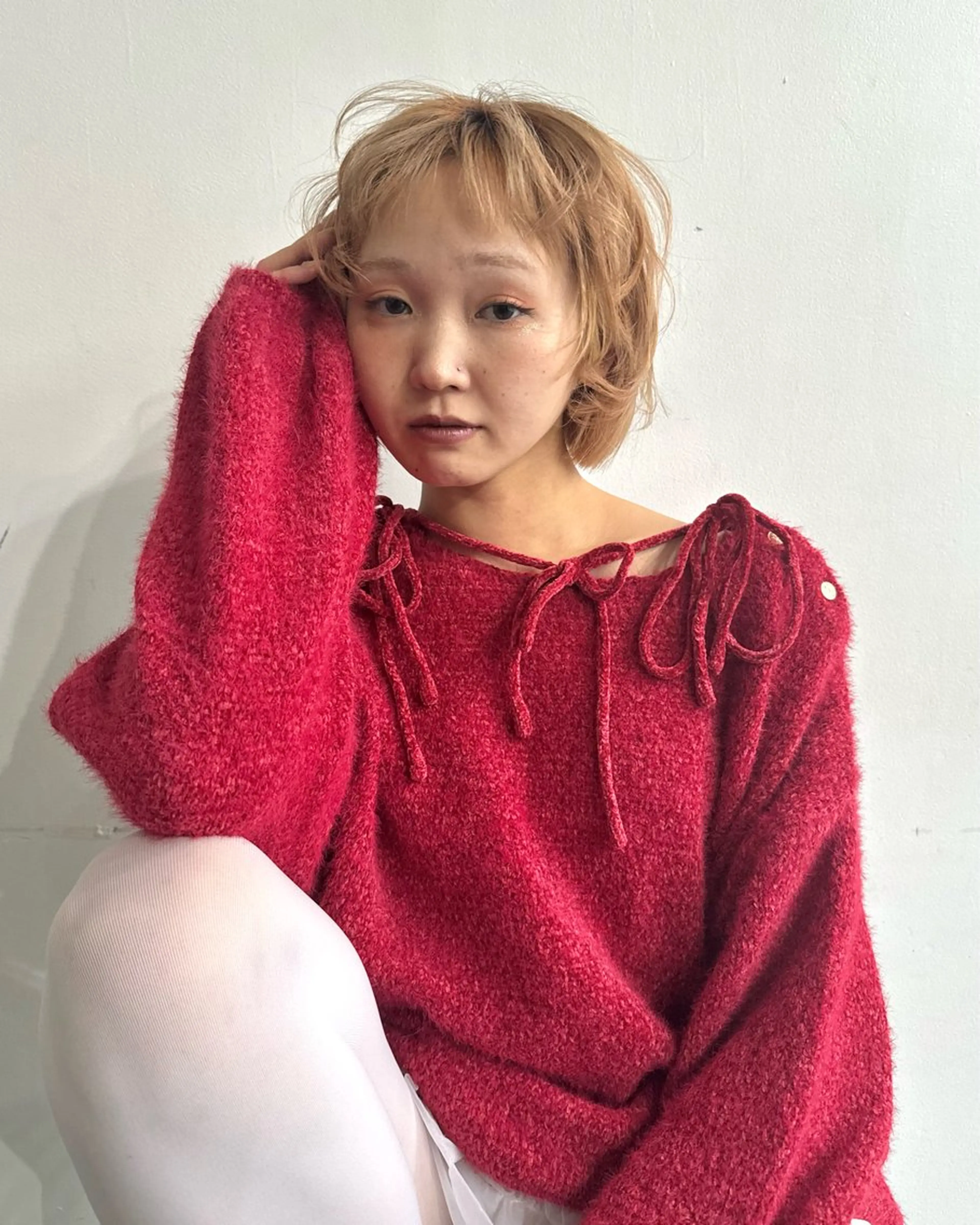 カラー ハイトーン🎀 ボブカット小野百葉のヘアスタイル