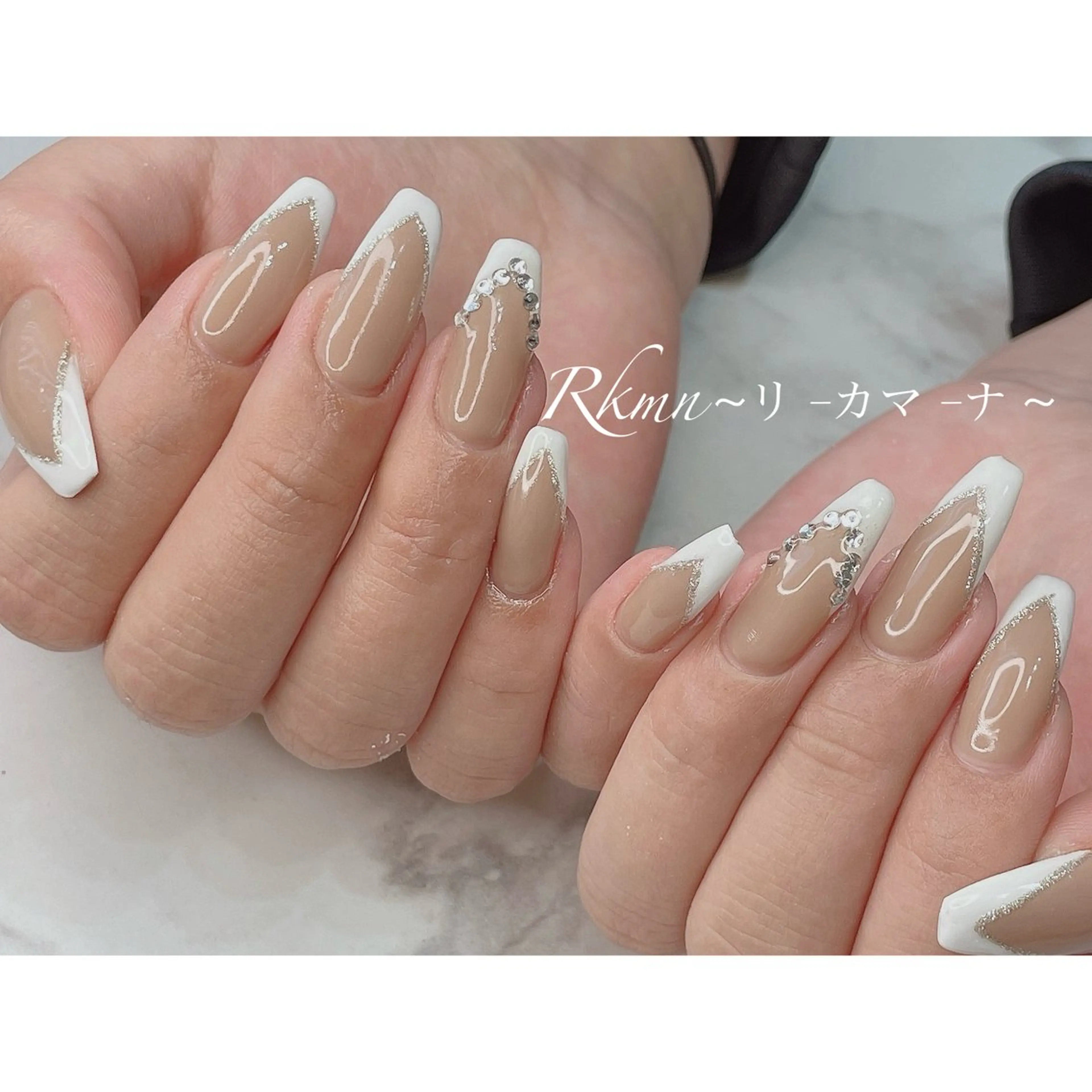 ネイル アートネイル フレンチネイル 春ネイル ホワイト ハンドネイル フットネイル ハンドケア Rkmn ~リ-カマ-ナ~のネイルデザイン
