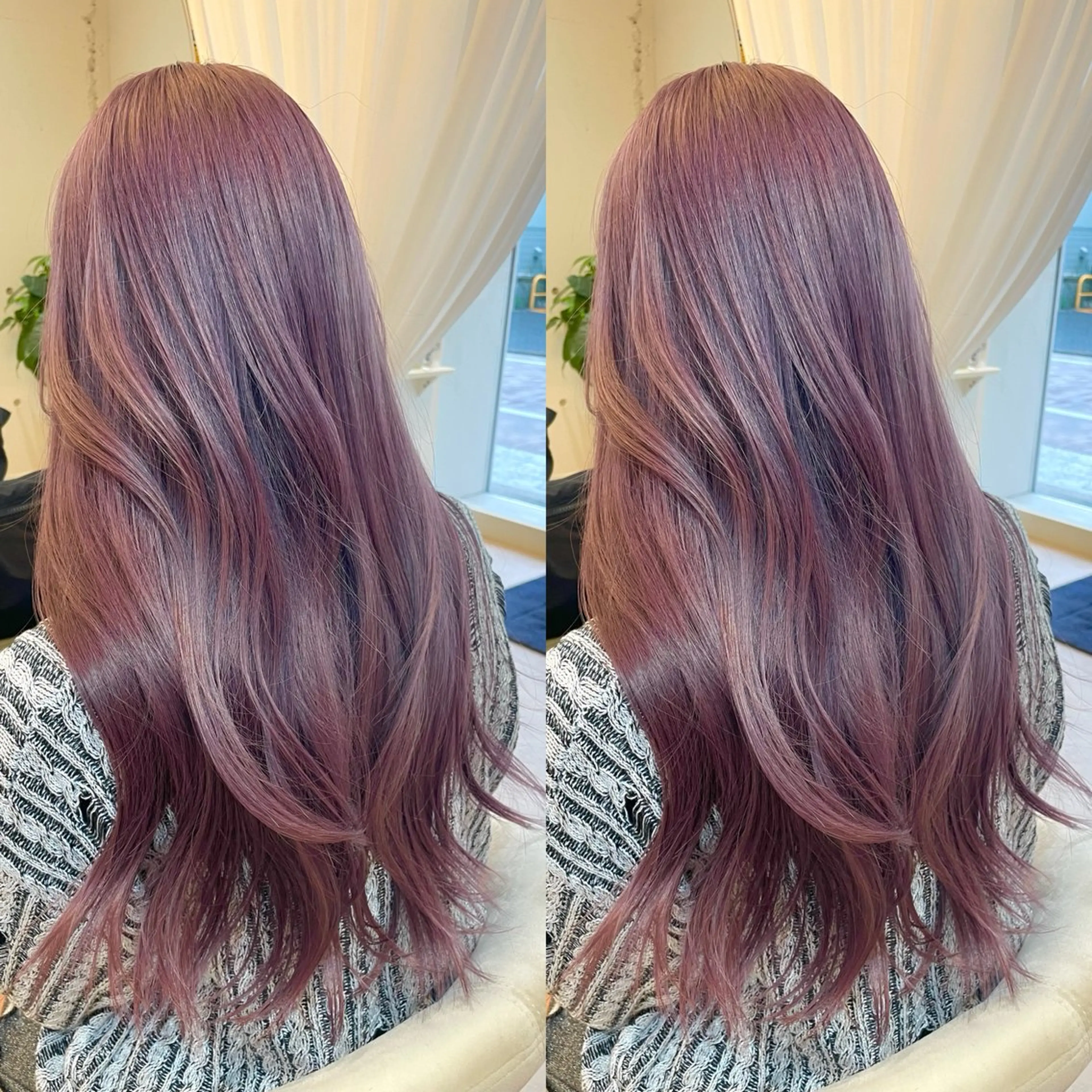 ロング カラー ヘアカラー トリートメント ヘアセット ブリーチ無しダブル カラー🦕まどかのヘアスタイル