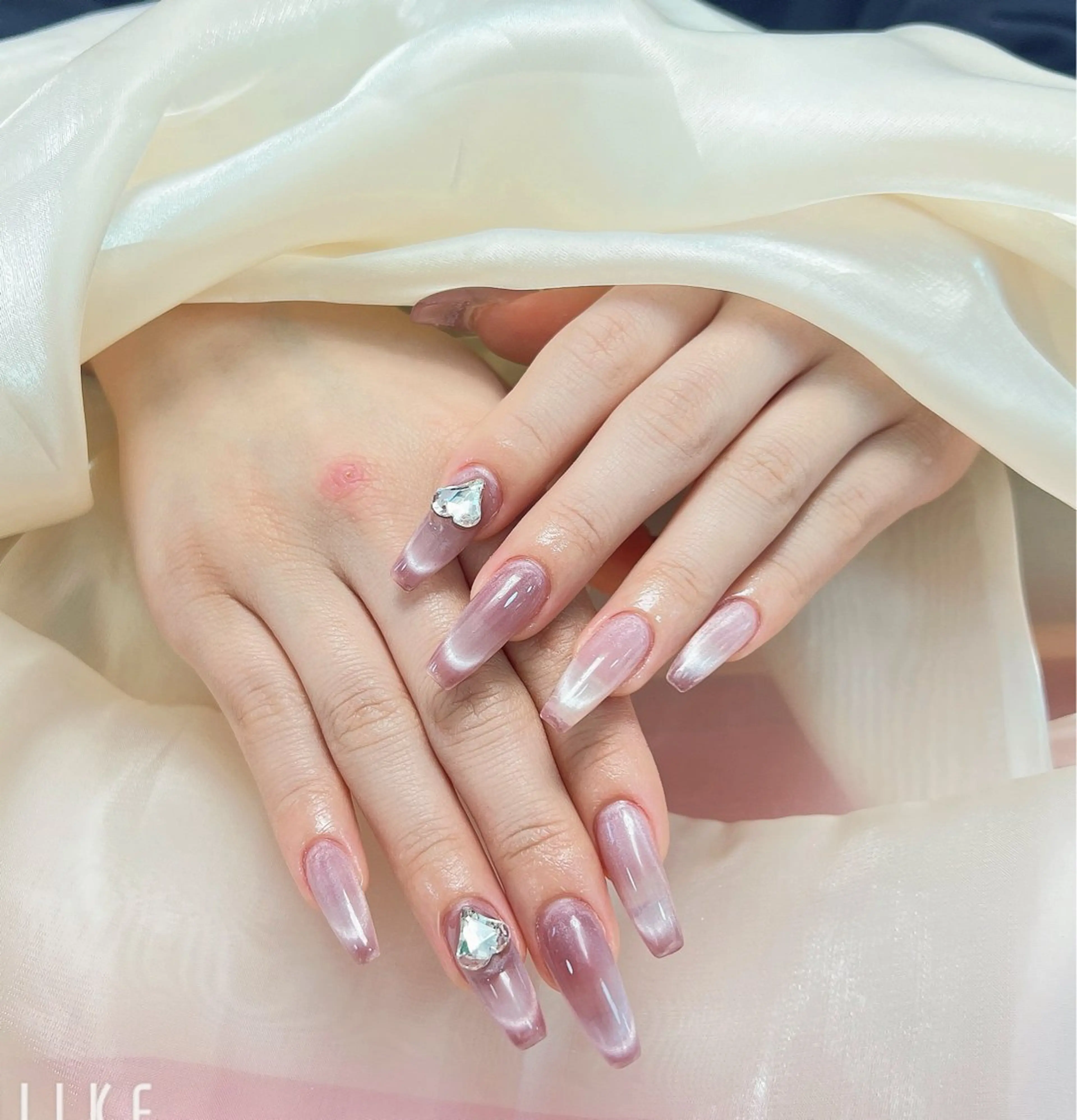 ネイル アートネイル チークネイル 長さ出し フラッシュネイル フットネイル YK Rinのネイルデザイン