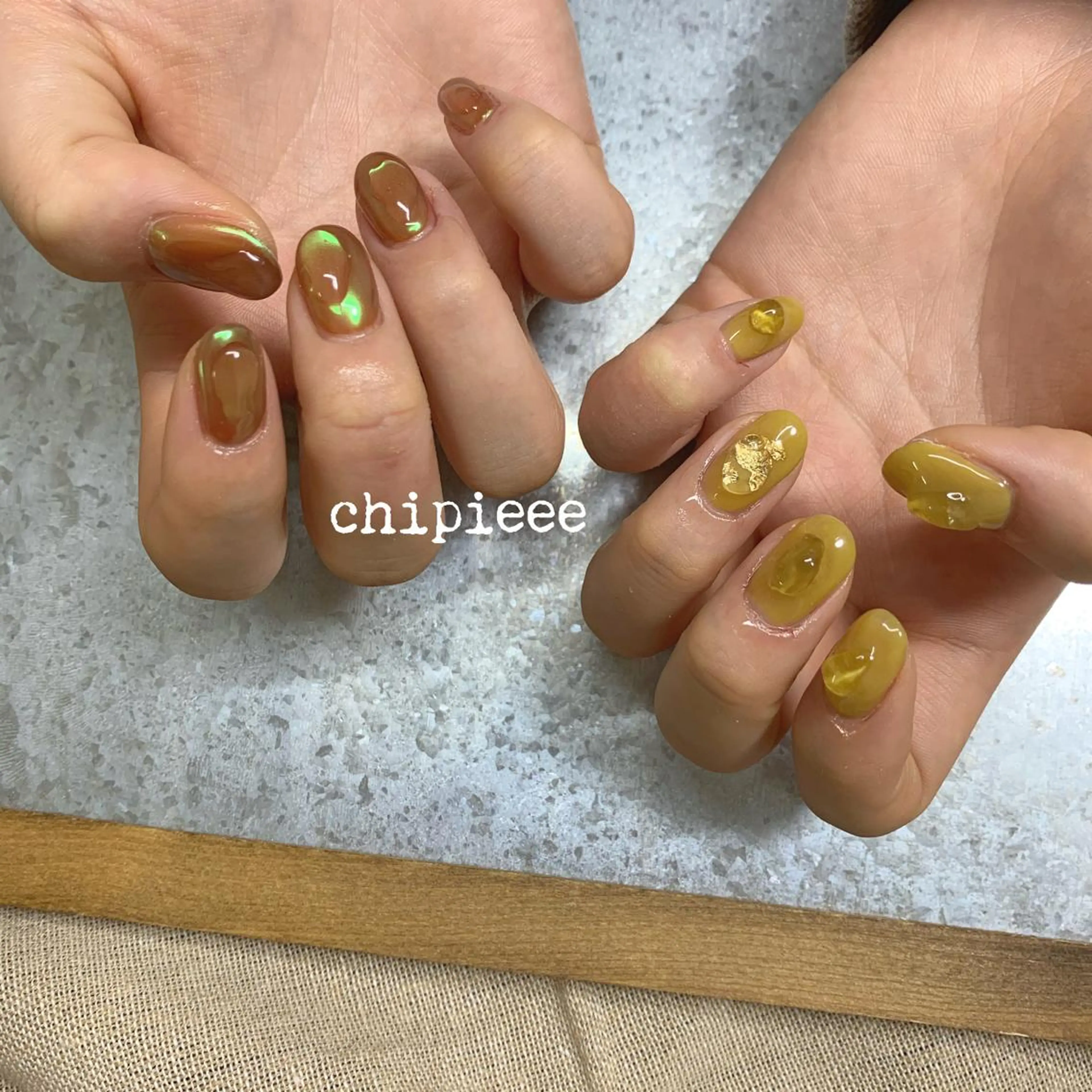 ネイル オーロラネイル charme所属・. SHIORIのネイルデザイン