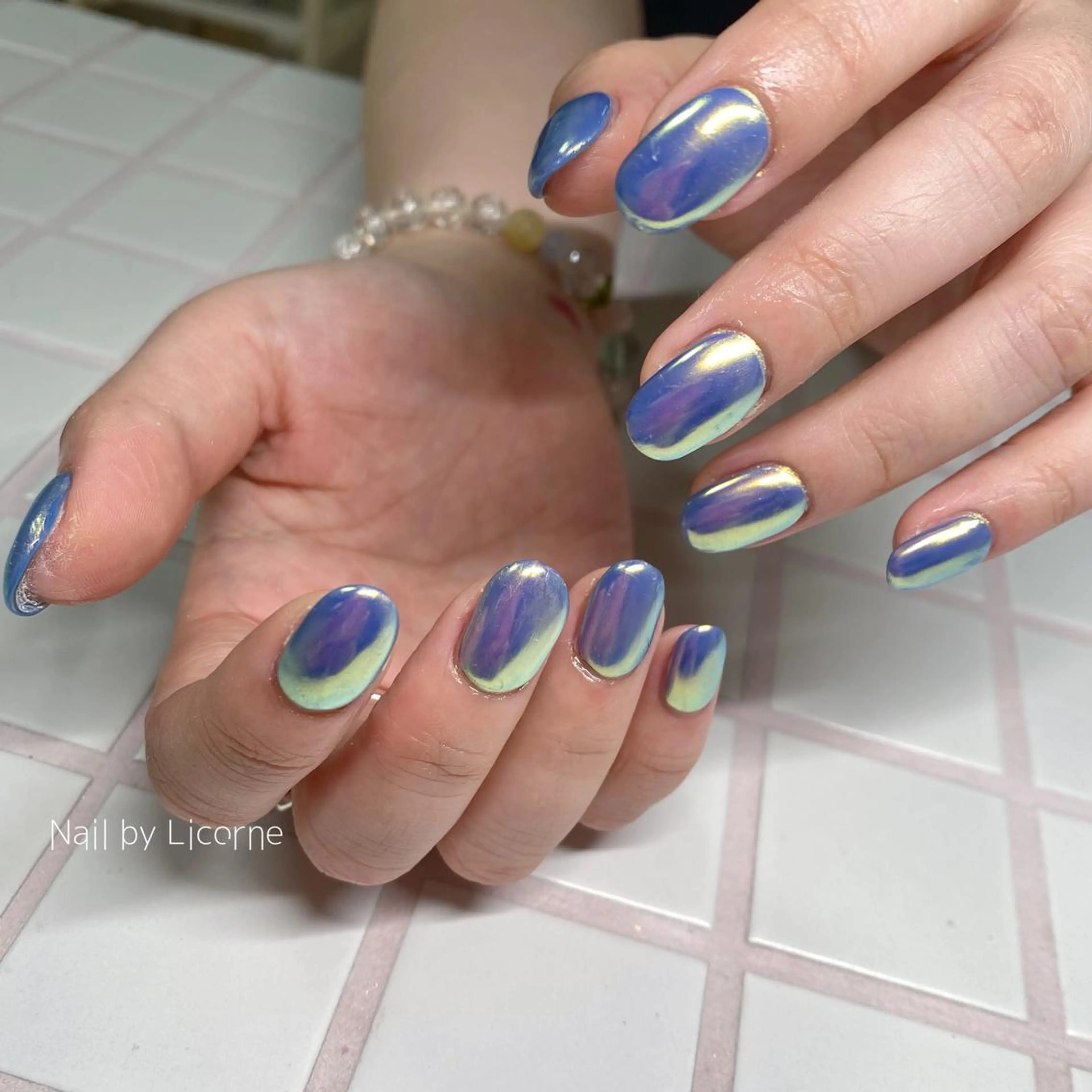 ネイル アートネイル オーロラネイル フレンチネイル 氷ネイル・うるうるネイル マグネットネイル ハンドネイル Nail by Licorneのネイルデザイン