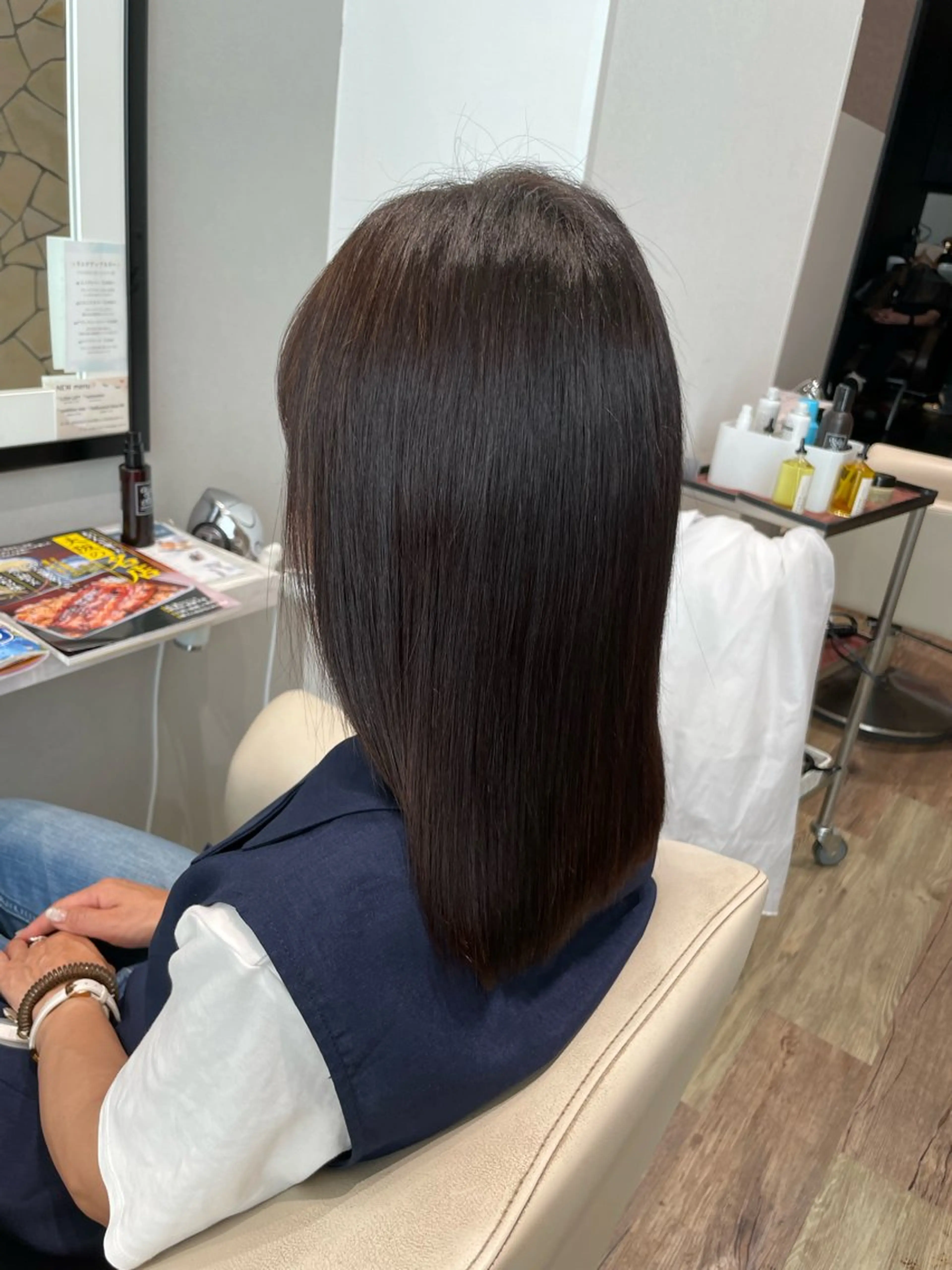 セミロング パーマ 縮毛矯正 トリートメント k-two✨たき艶感 カラー／美髪矯正のヘアスタイル