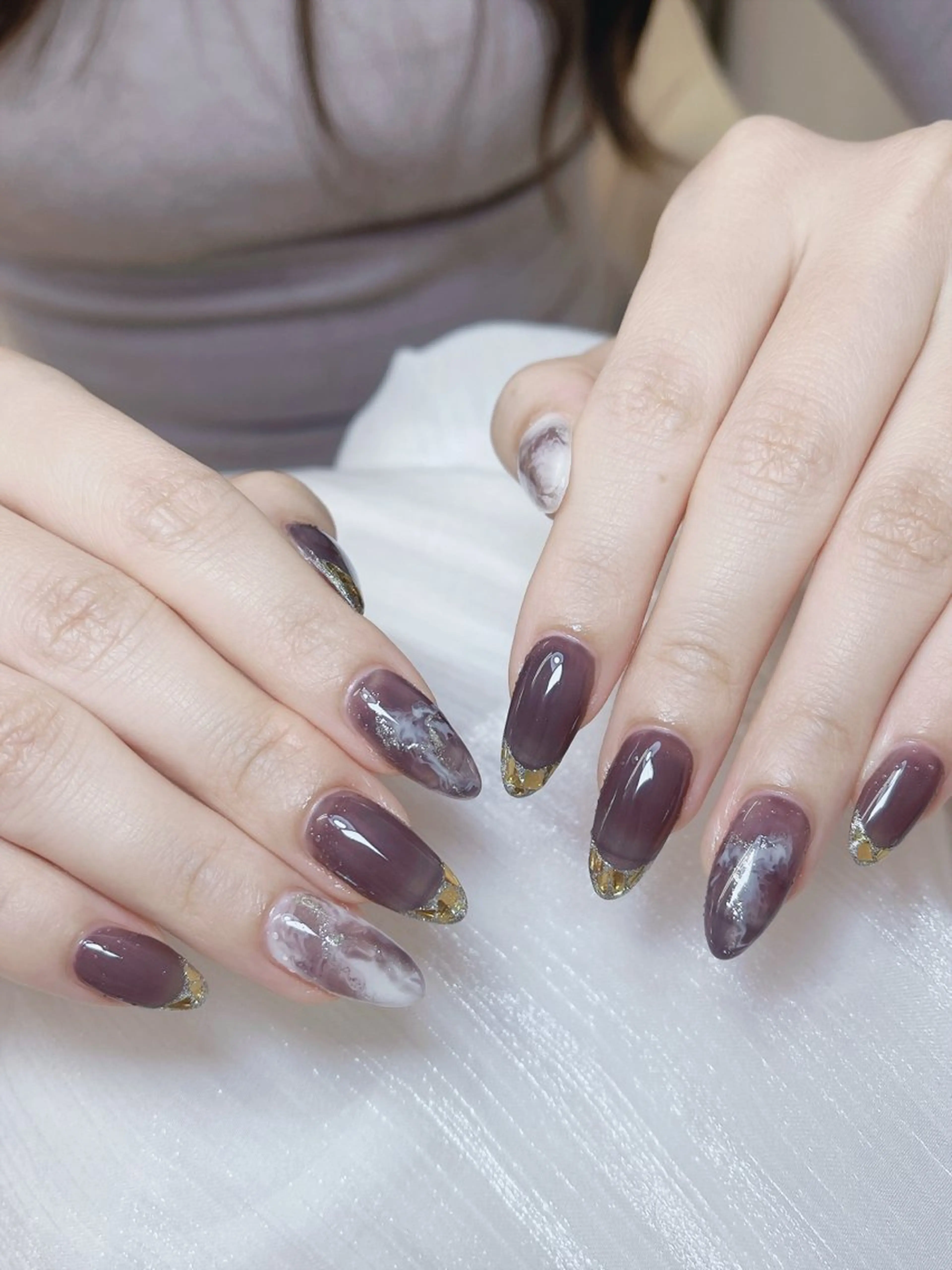 ネイル チークネイル フレンチネイル グラデーション キラキラネイル 韓国ネイル ハンドネイル DUO MI所属・DUO   MI nail salonのネイルデザイン