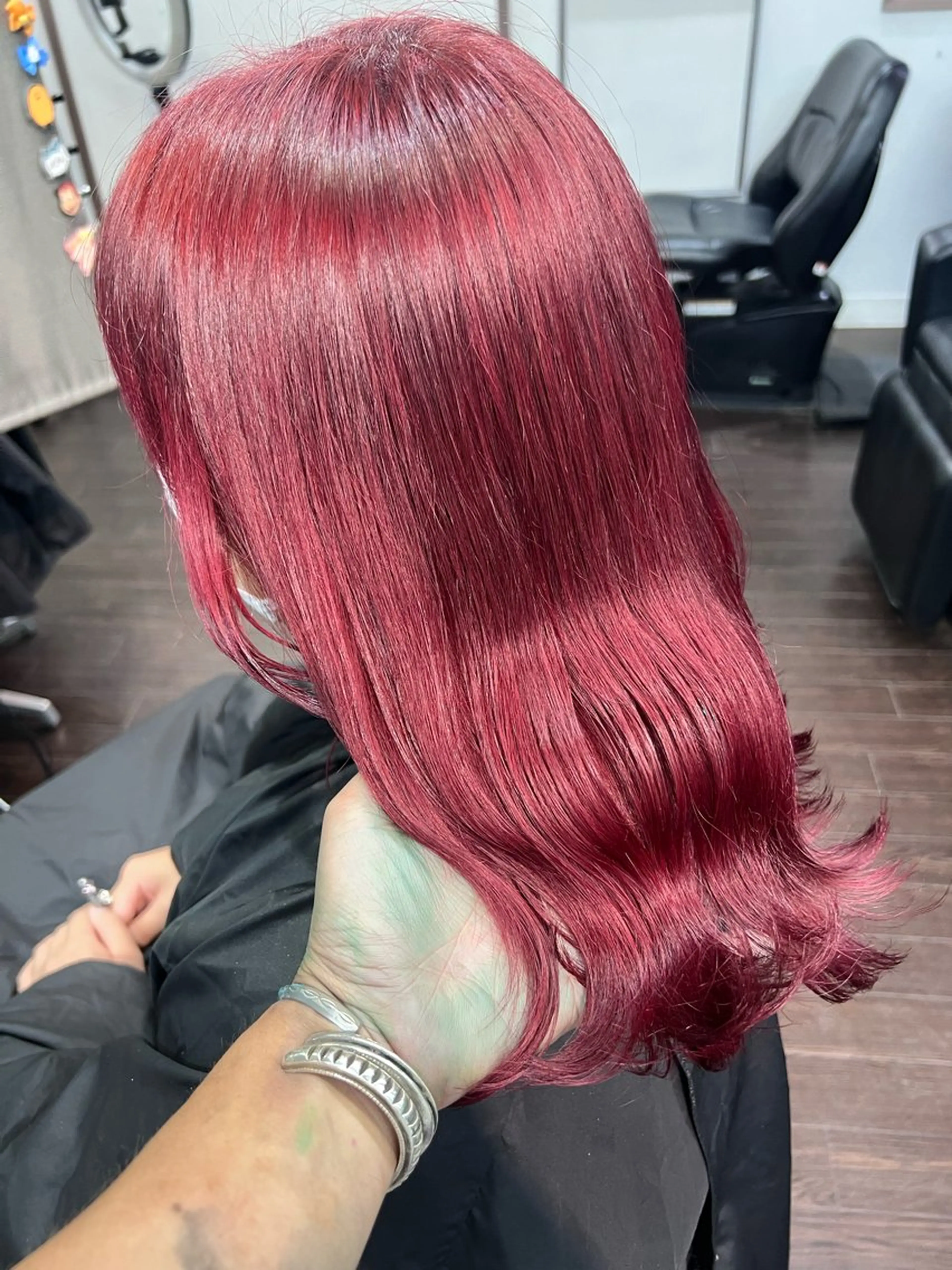 ミディアム カラー レッドカラー TETE所属・chloe 【クロエ】のヘアスタイル