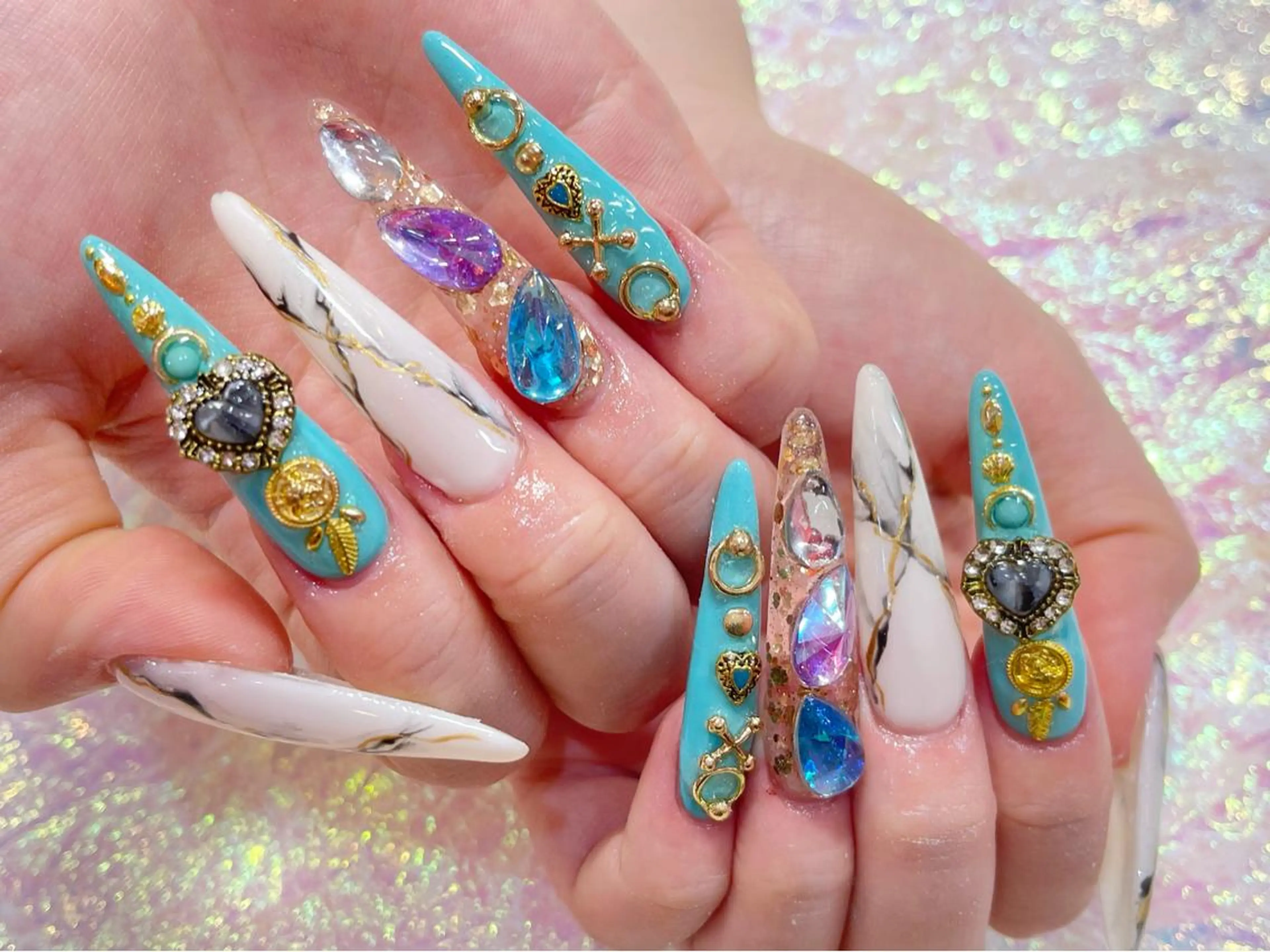 ロング ネイル ハンドネイル 柏ネイルサロン NAIL FOCUSのネイルデザイン