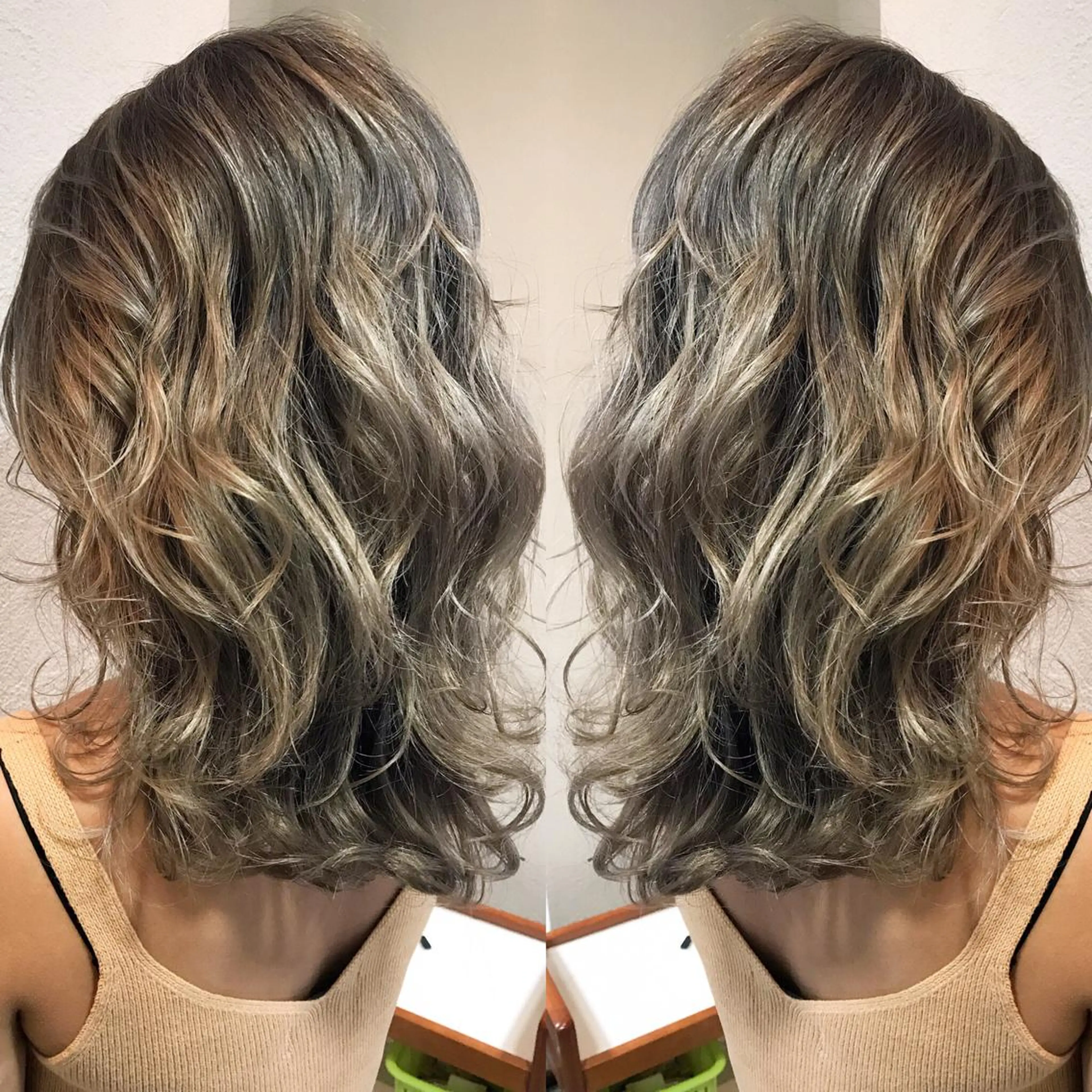 セミロング カラー シールエクステ⭐️ オオミタクヤのヘアスタイル