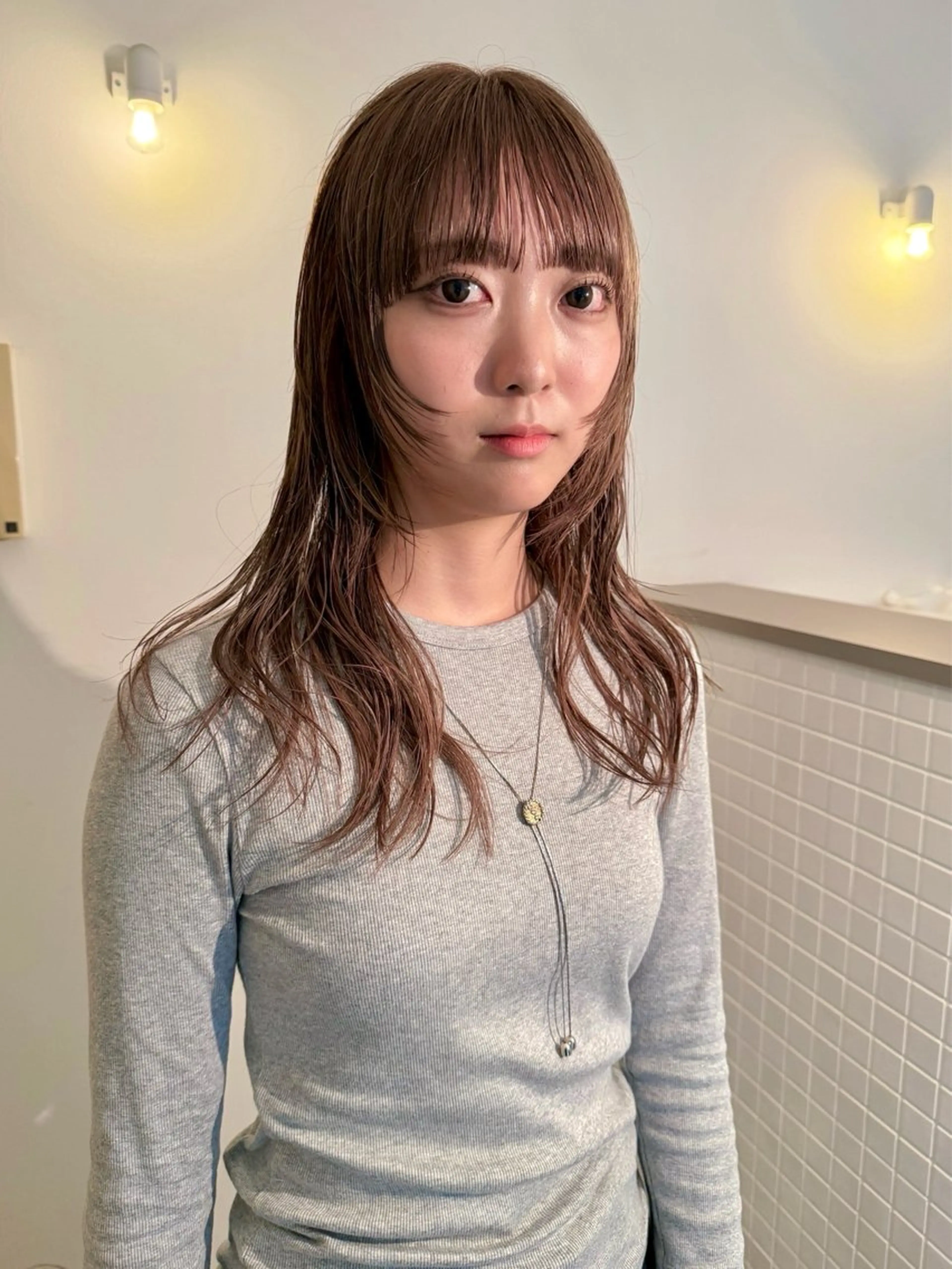 ミディアム カラー ベージュカラー ハッシュカット レイヤーカット カット ヘアカラー トリートメント ブリーチ/レイヤー Kaito🦕【栄のヘアスタイル