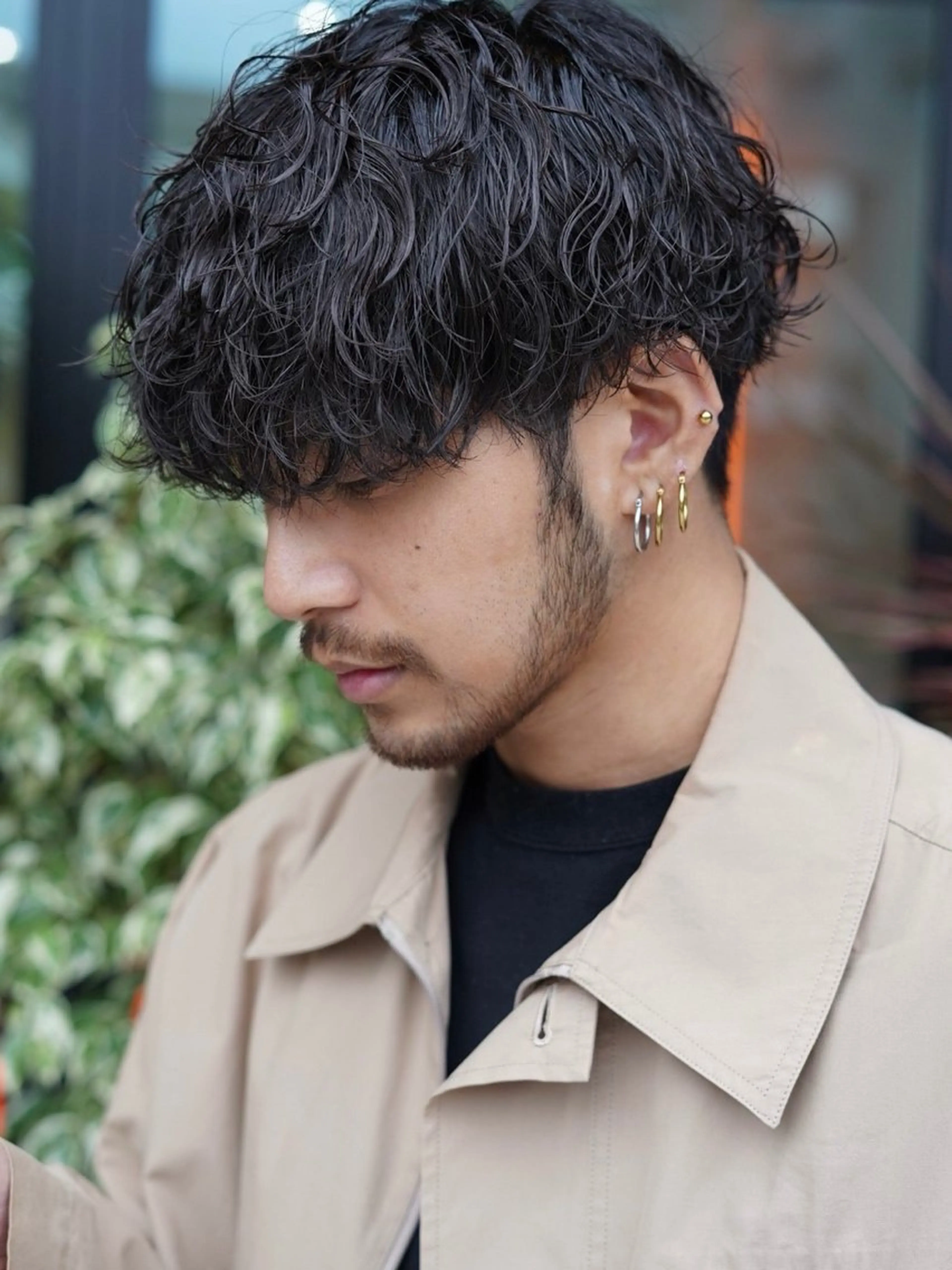 ショート カラー パーマ メンズ メンズパーマ 波巻きパーマ 栄💗メンズパーマ｜ ハイトーン｜haruのヘアスタイル