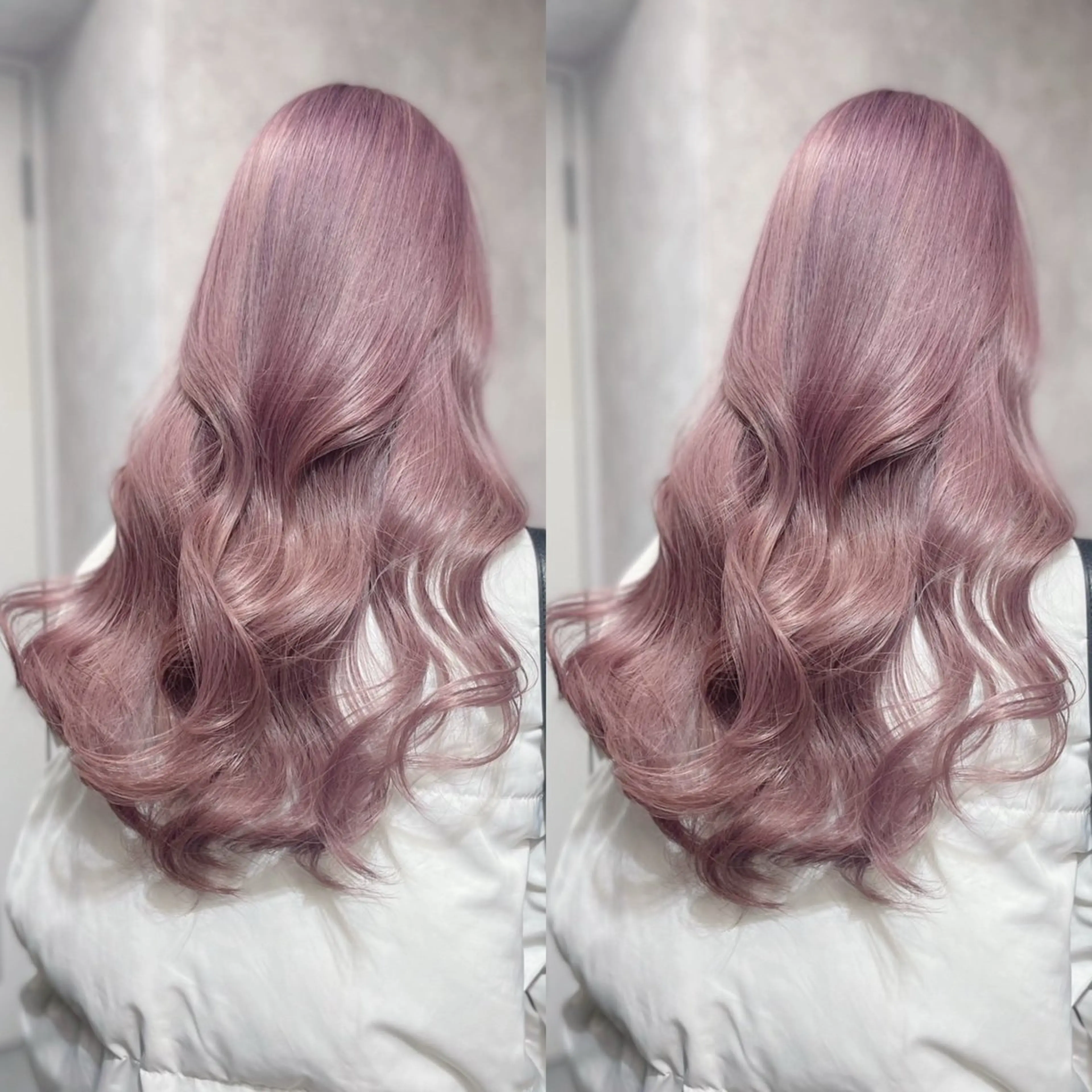 ロング カラー ラベンダーカラー ラベンダーピンク ピンクカラー ヘアカラー トリートメント ヘアセット ブリーチ無し透明感 カラー🦕まどかのヘアスタイル