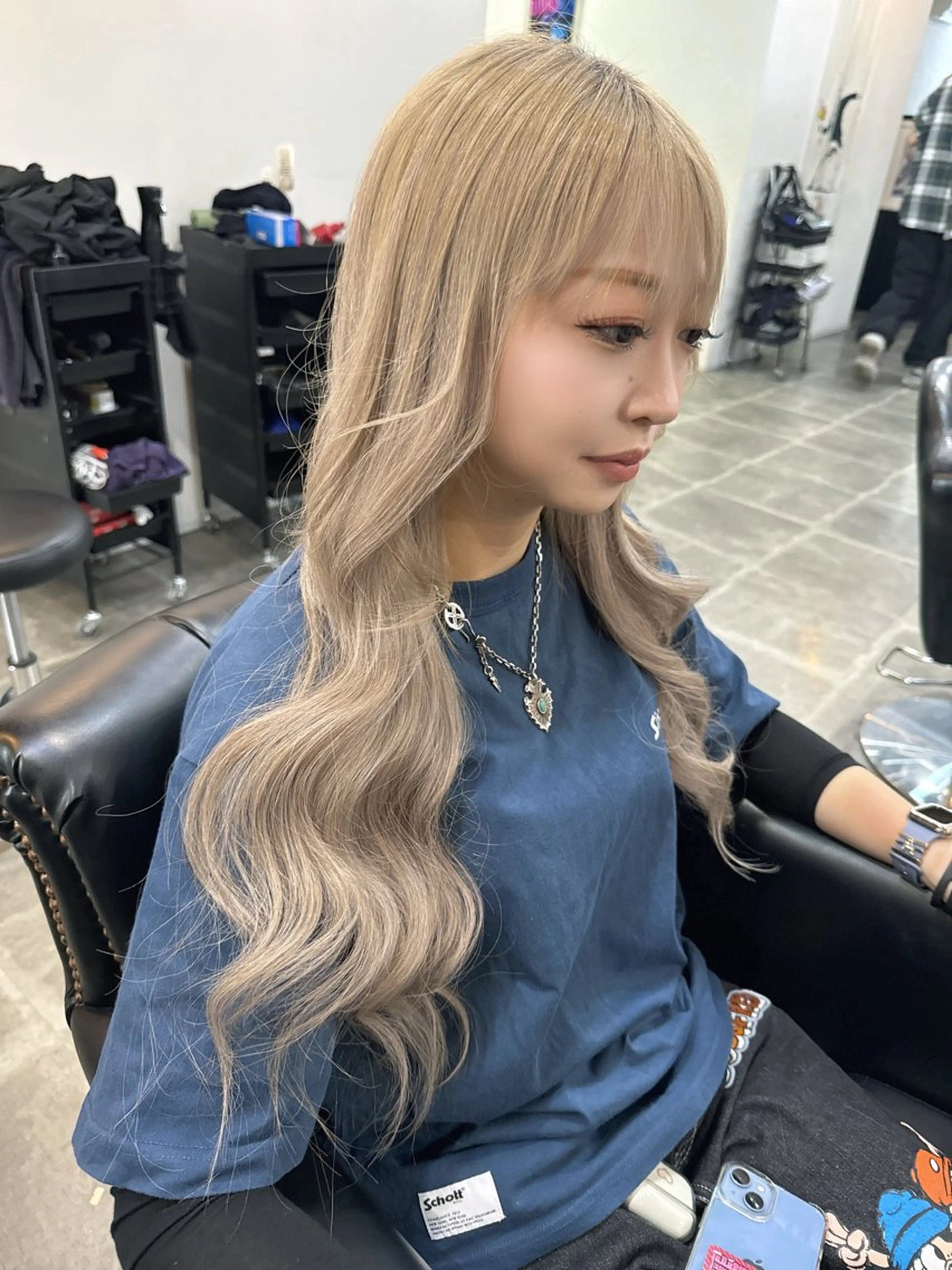 🩵ミニモ限定🩵ダブルカラー＋最高級人毛シールエクステ60本の写真