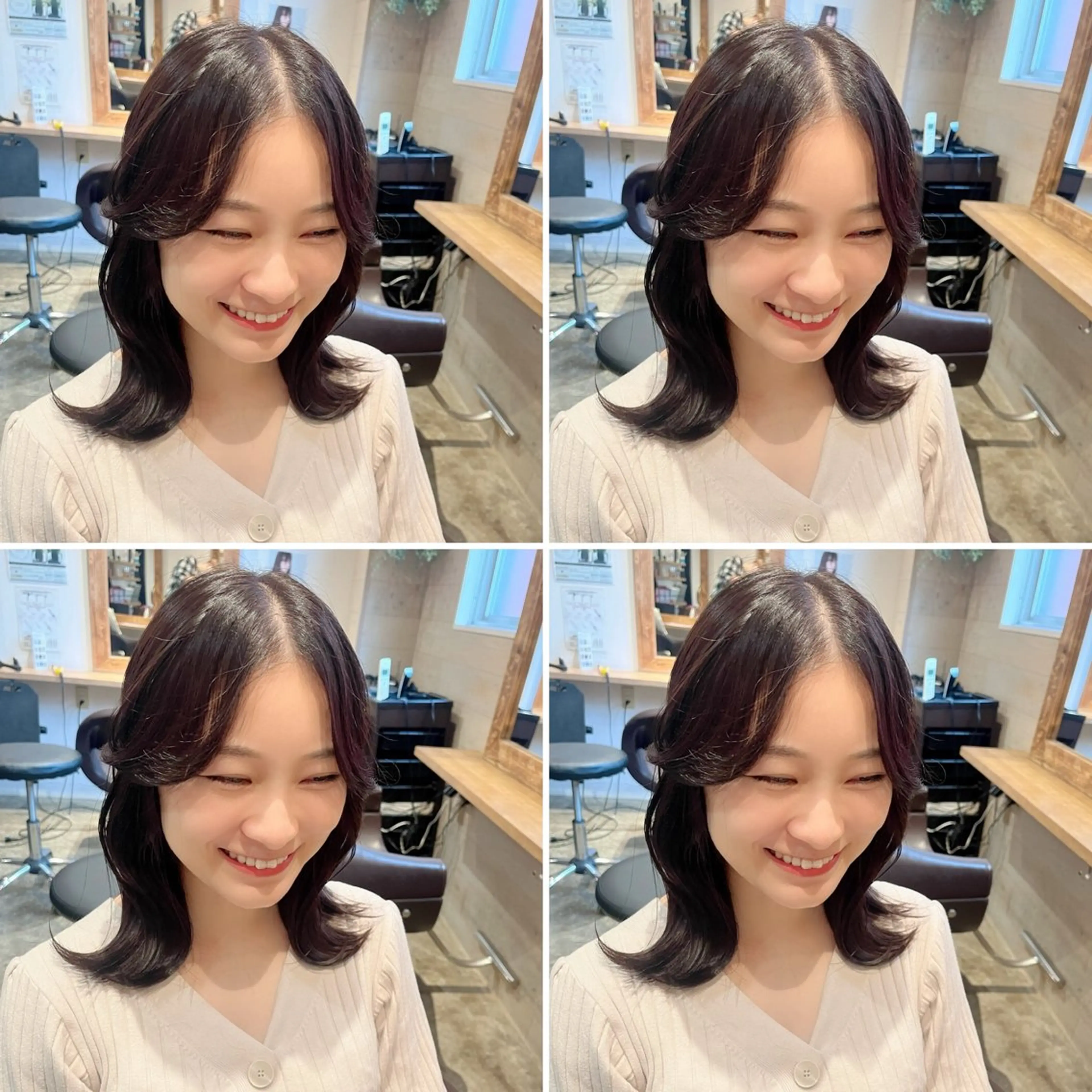 ミディアム カラー カット ヘアカラー トリートメント ヘアセット 髪質改善・韓国ヘア特 化💎店長望月のヘアスタイル