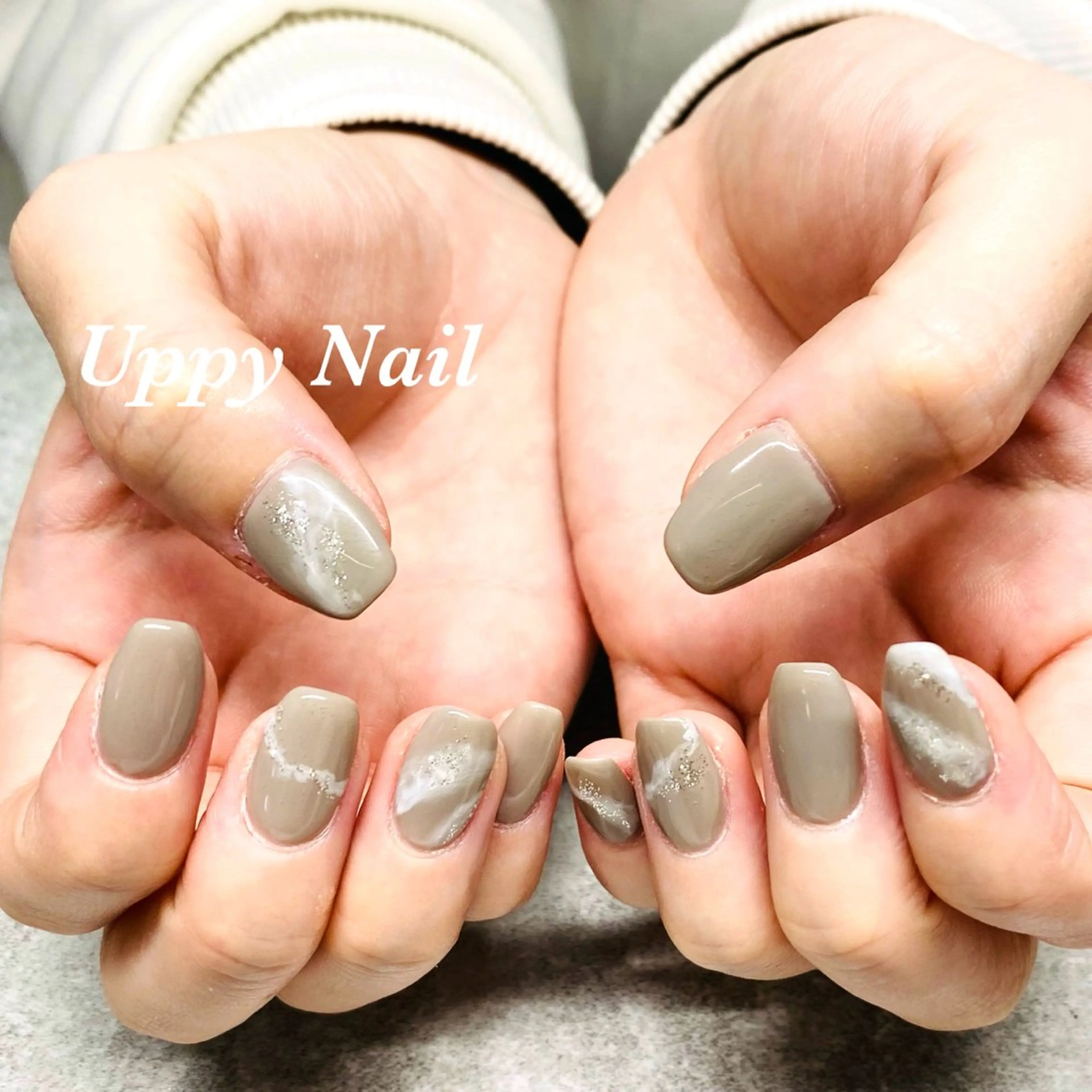 ネイル 大理石ネイル(マーブル) ニュアンスネイル ハンドネイル Uppy Nail ukyoのネイルデザイン