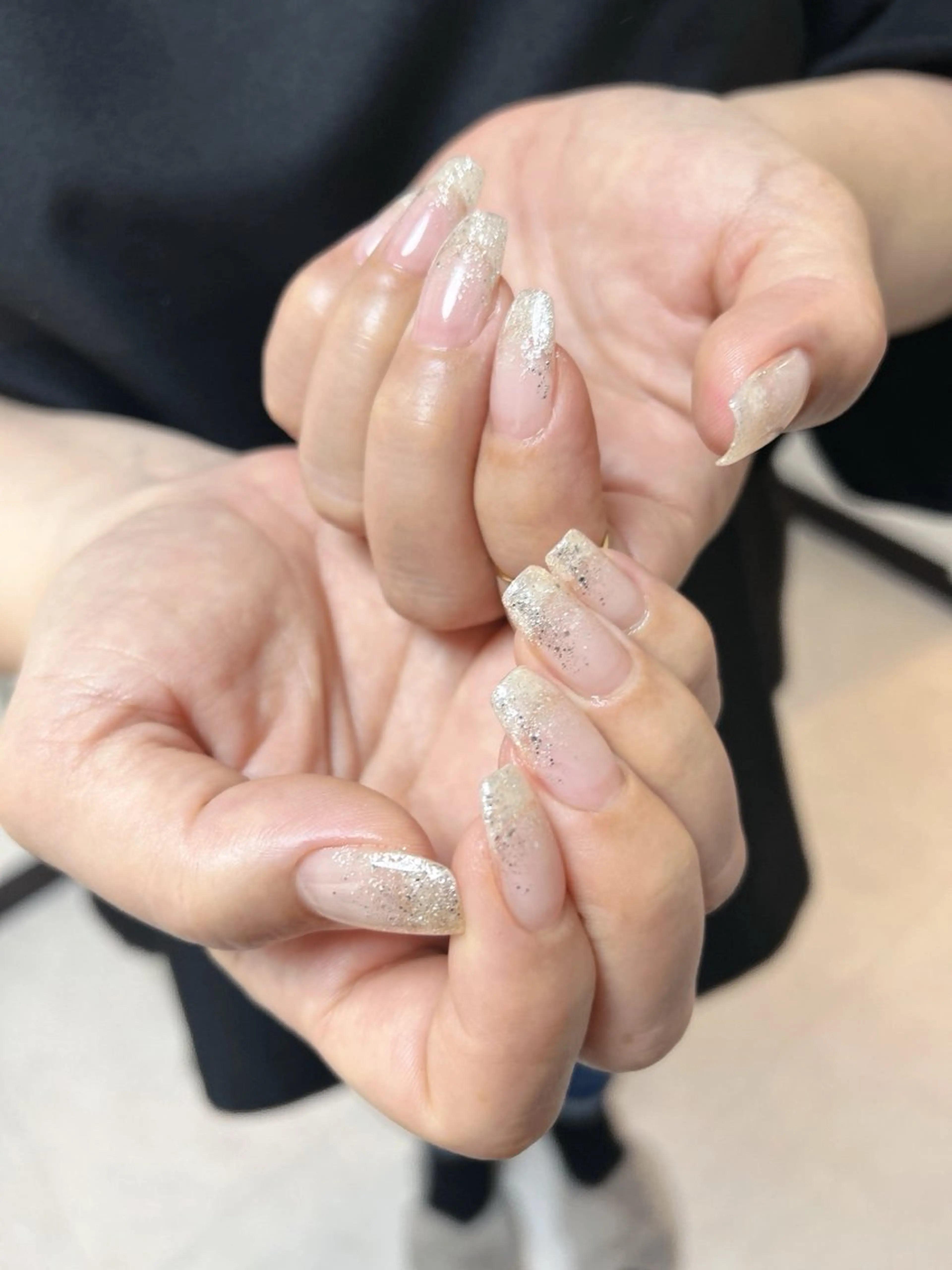 ネイル グラデーション ラメ(グリッター) ラメグラデーション ハンドネイル ten nail salon　かえでのネイルデザイン