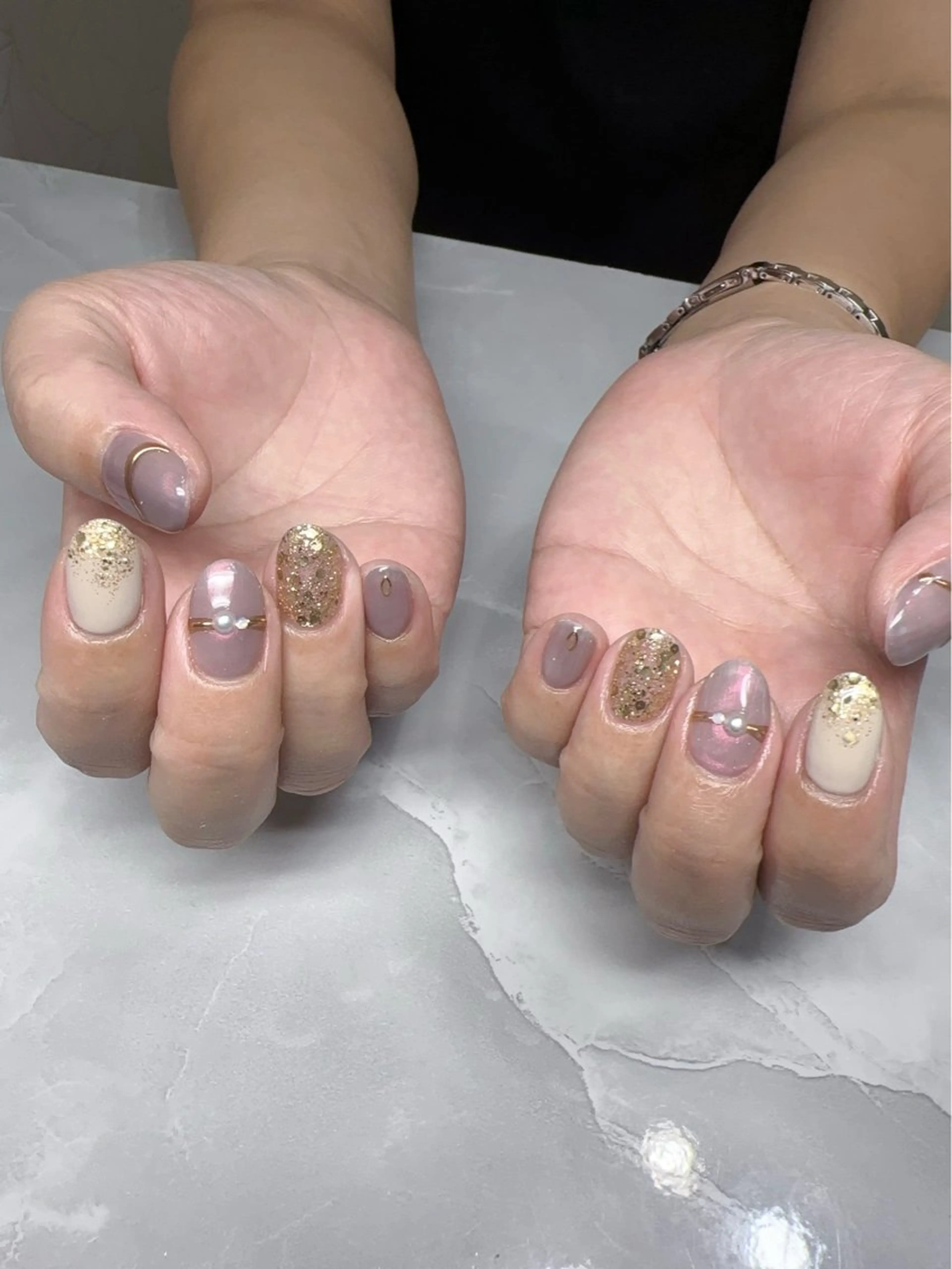 ネイル ラメ(グリッター) 持ち込み ｎｙａｓｕ ｎａｉｌのネイルデザイン