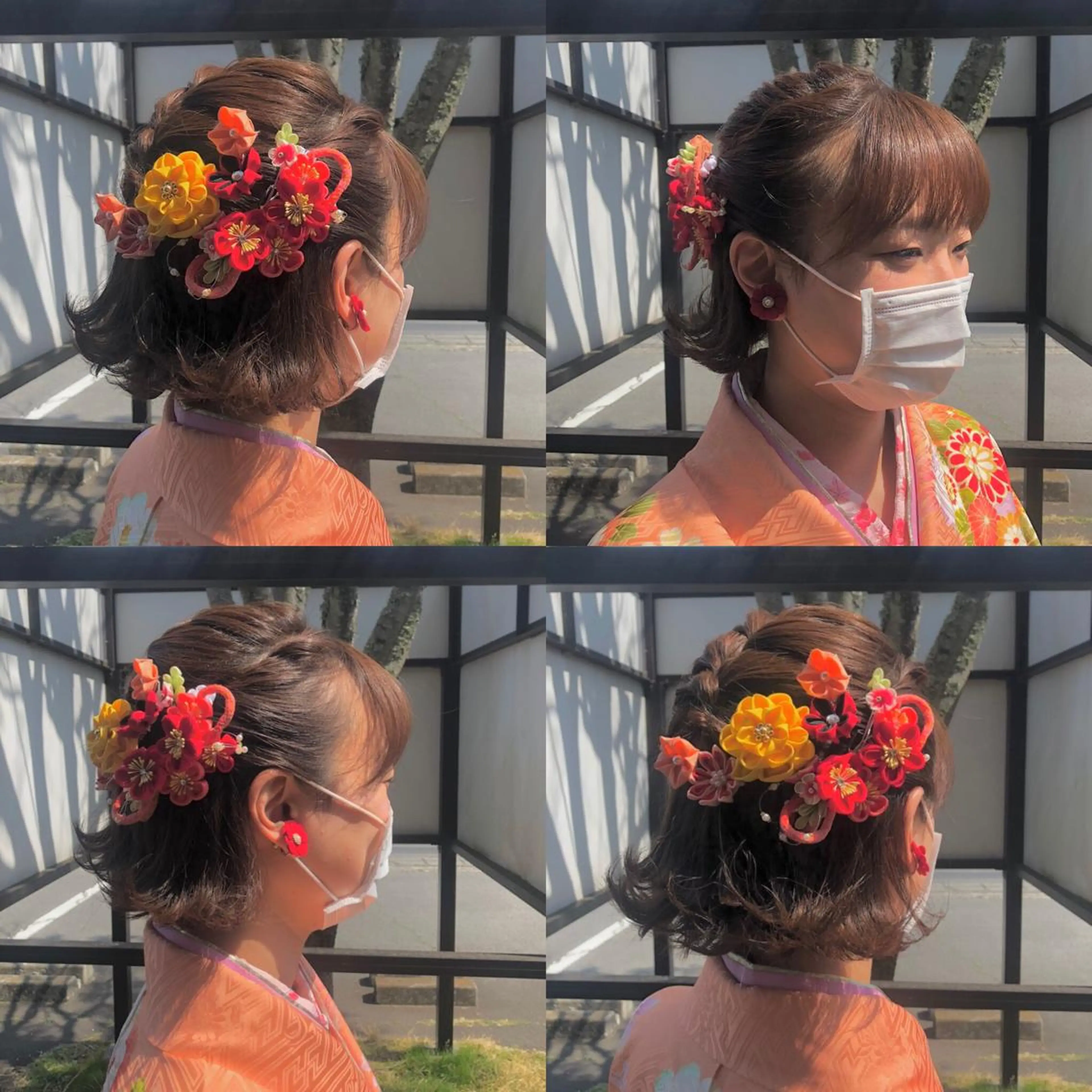 ミディアム ヘアアレンジ ハーフアップ 外ハネヘア 堀口 彩佳のヘアスタイル