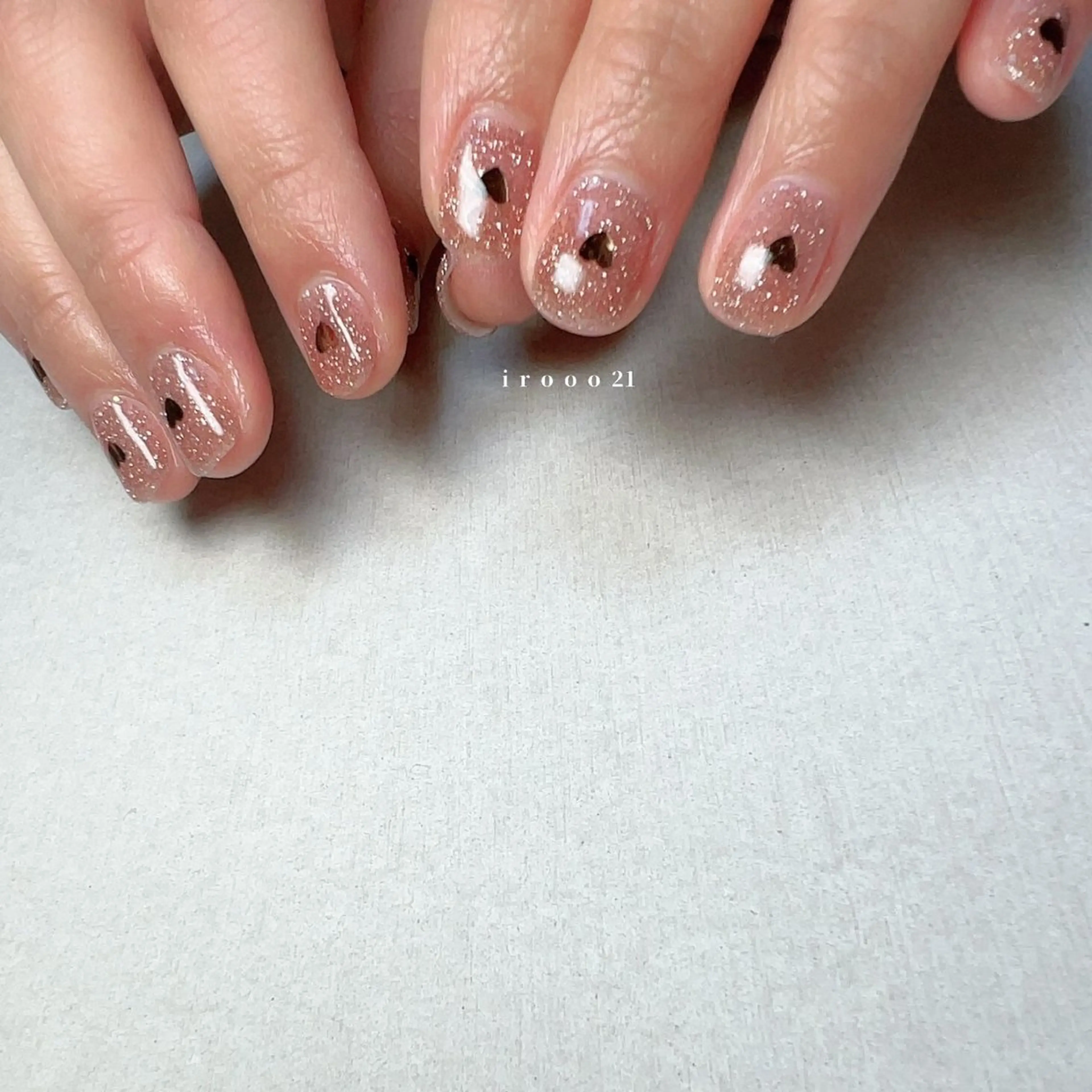 ネイル フラッシュネイル ハート 氷ネイル・うるうるネイル キラキラネイル 韓国ネイル ハンドネイル irooo 21のネイルデザイン